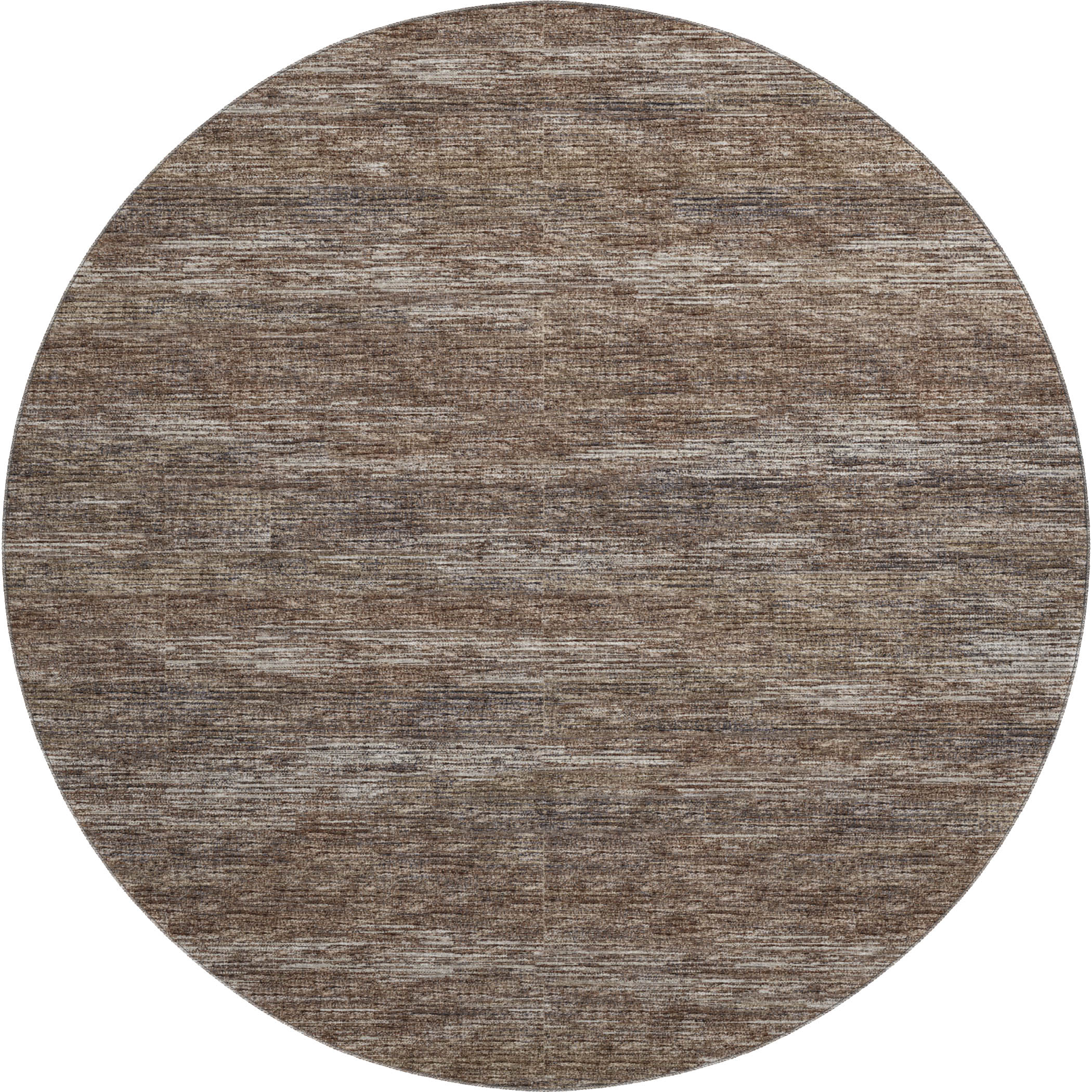 Porto Machine Washable Transitional Brown Chocolate Rug 8' x 8' #shape_Round