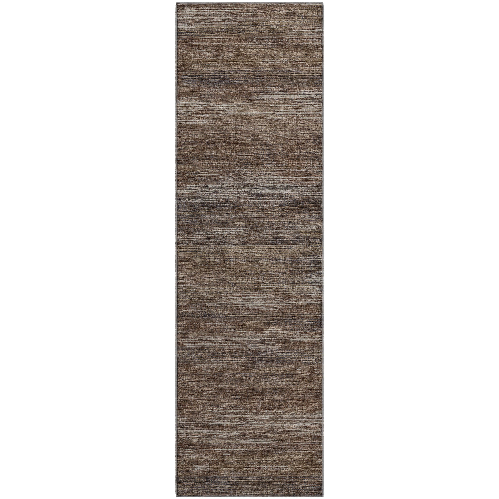 Porto Machine Washable Transitional Brown Chocolate Rug 2'3" x 7'6" #shape_Runner