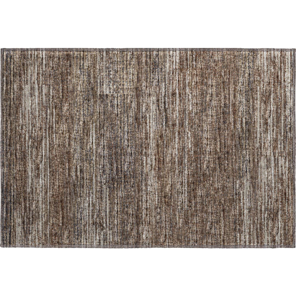 Porto Machine Washable Transitional Brown Chocolate Rug 1'8" x 2'6"