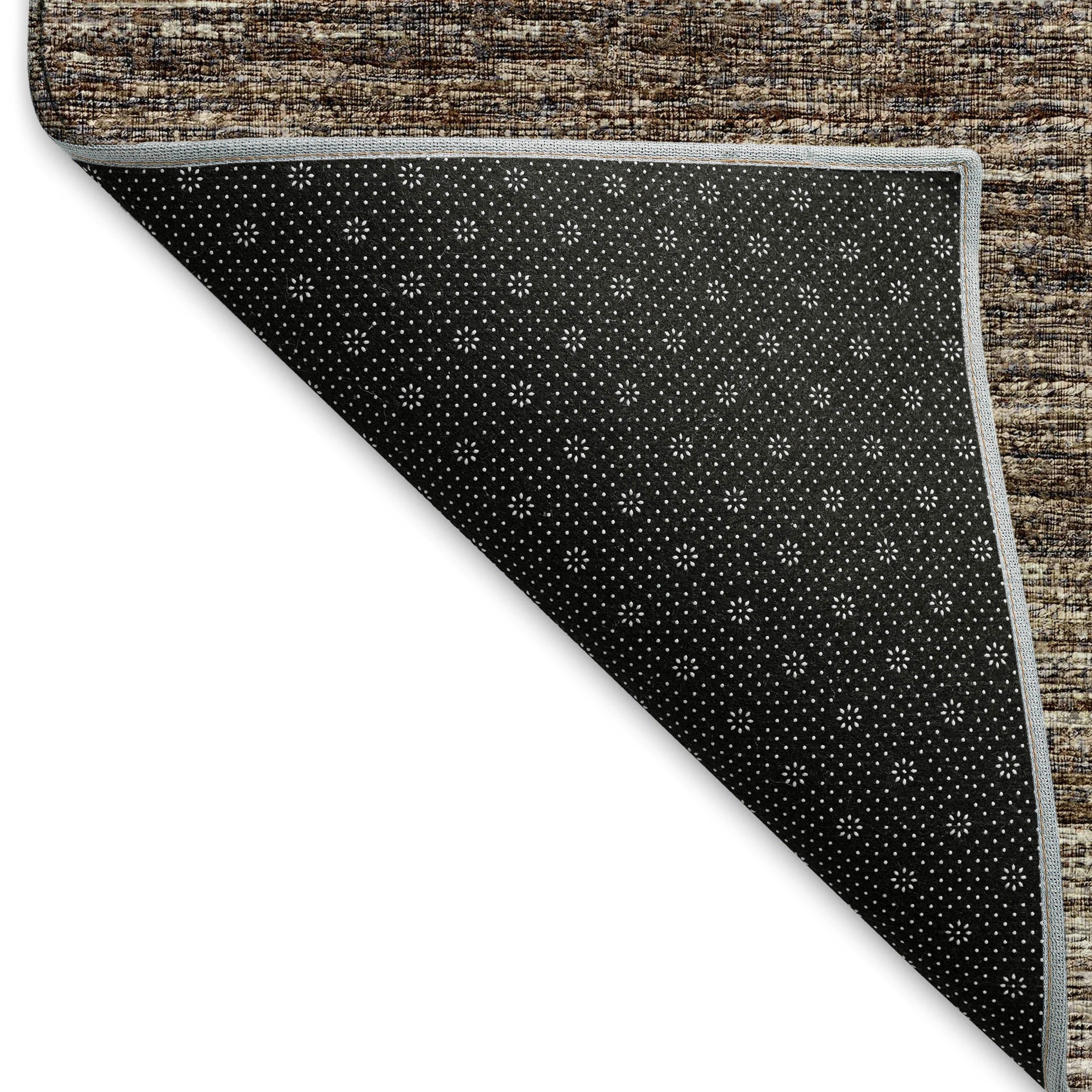 Porto Machine Washable Transitional Brown Chocolate Rug 1'8" x 2'6" #shape_Rectangle