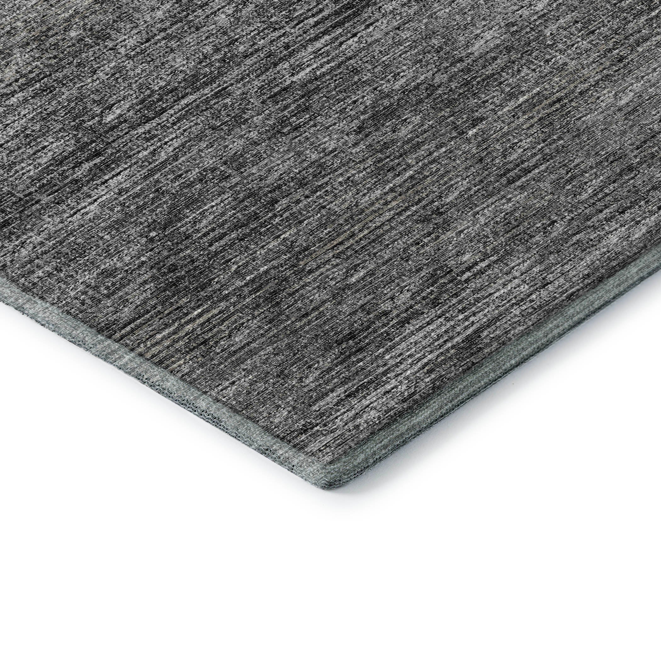 Porto Machine Washable Transitional Gray Charcoal Rug 1'8" x 2'6" #shape_Rectangle