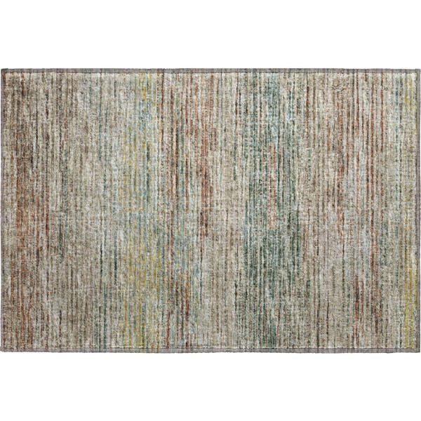Porto Machine Washable Transitional Multi Mocha Rug 1'8" x 2'6"