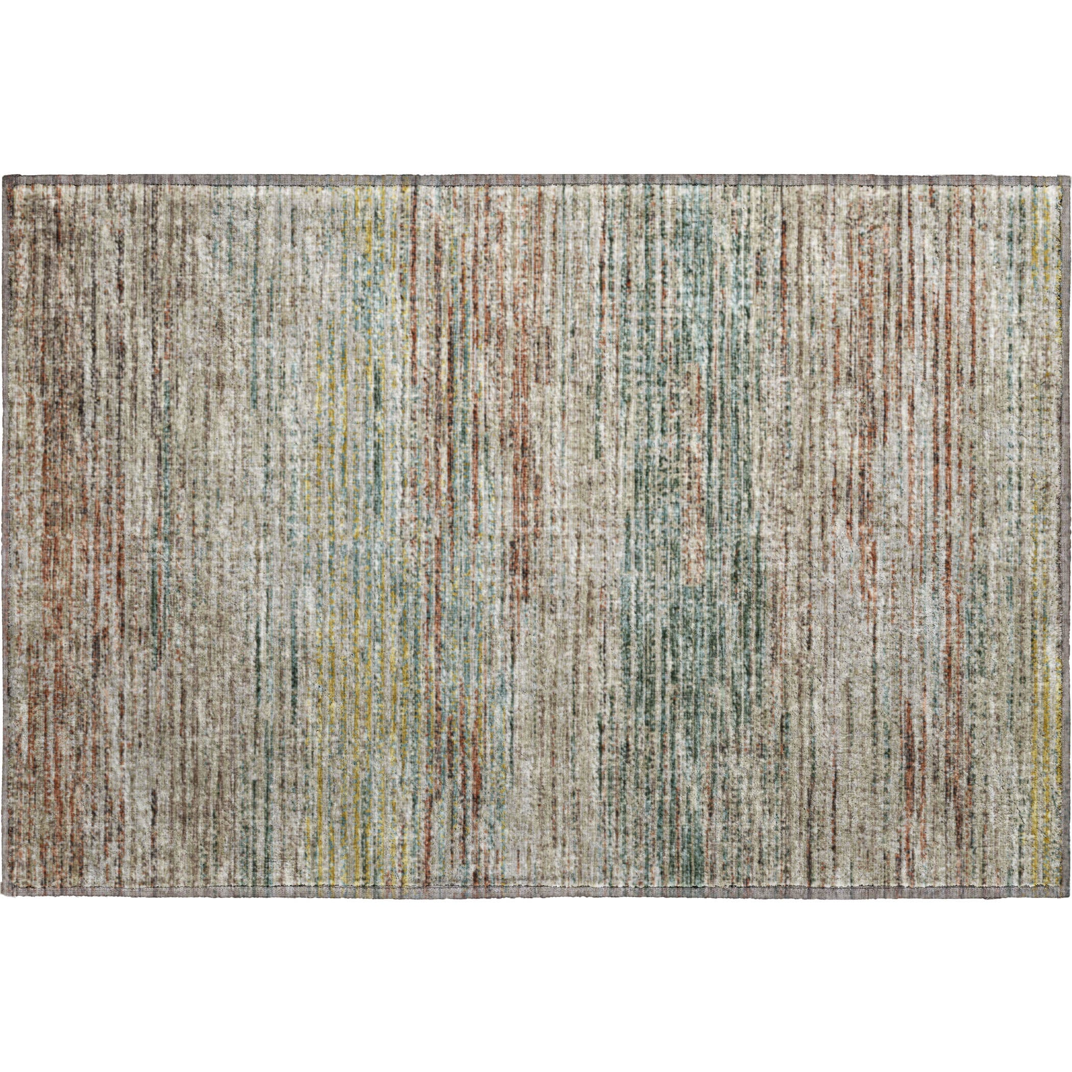 Porto Machine Washable Transitional Multi Mocha Rug 1'8" x 2'6" #shape_Rectangle