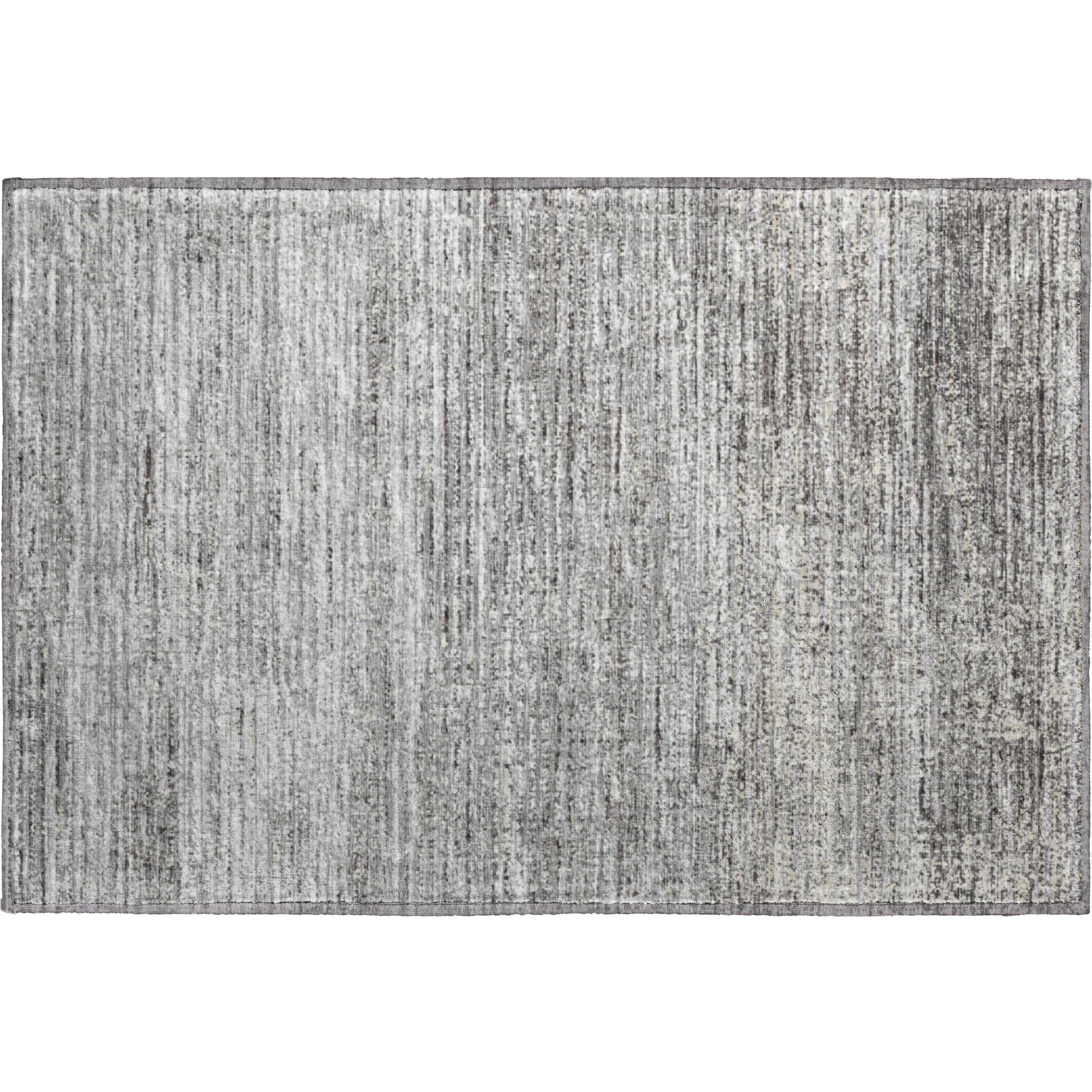 Porto Machine Washable Transitional Silver Gray Rug 1'8" x 2'6" #shape_Rectangle