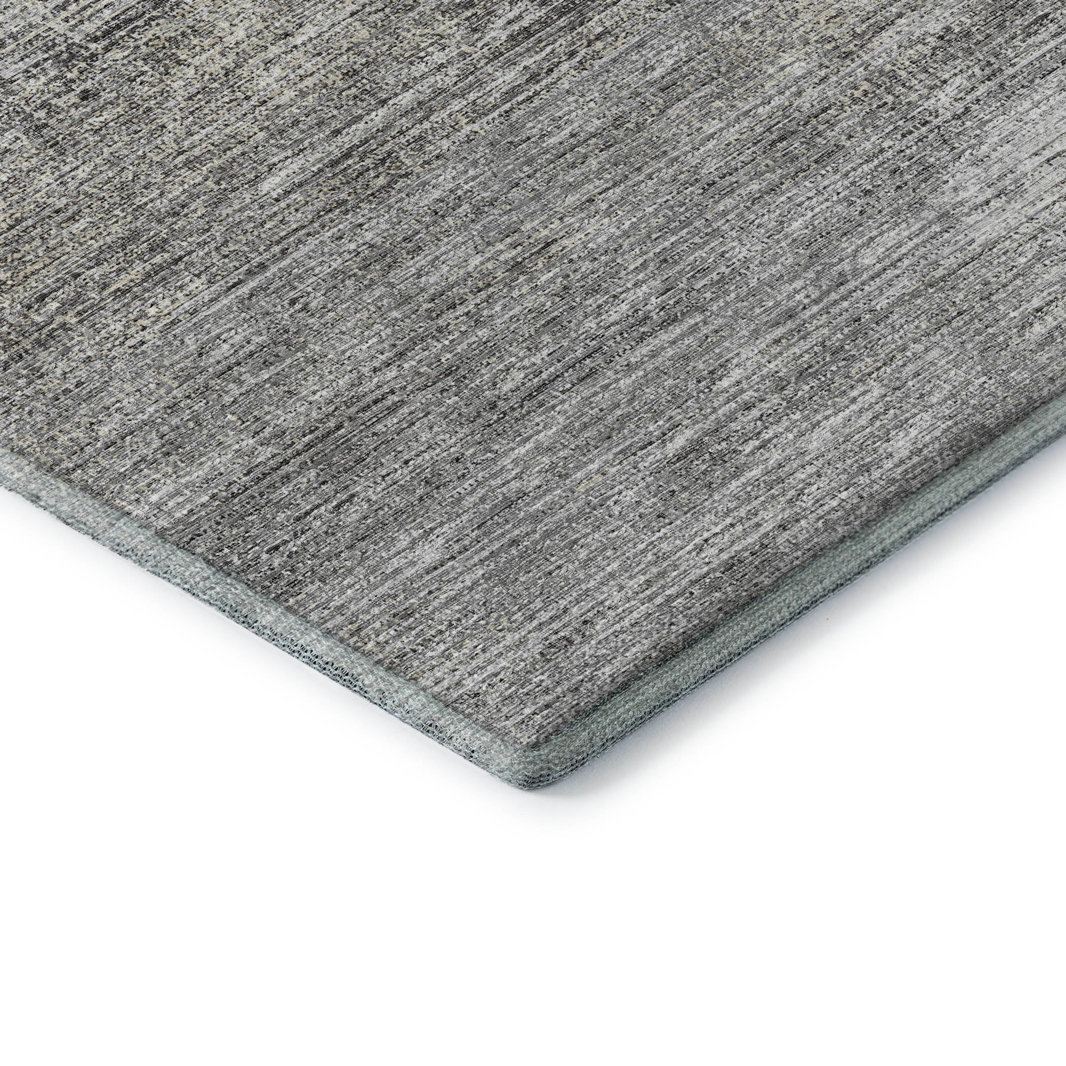 Porto Machine Washable Transitional Silver Gray Rug 1'8" x 2'6" #shape_Rectangle