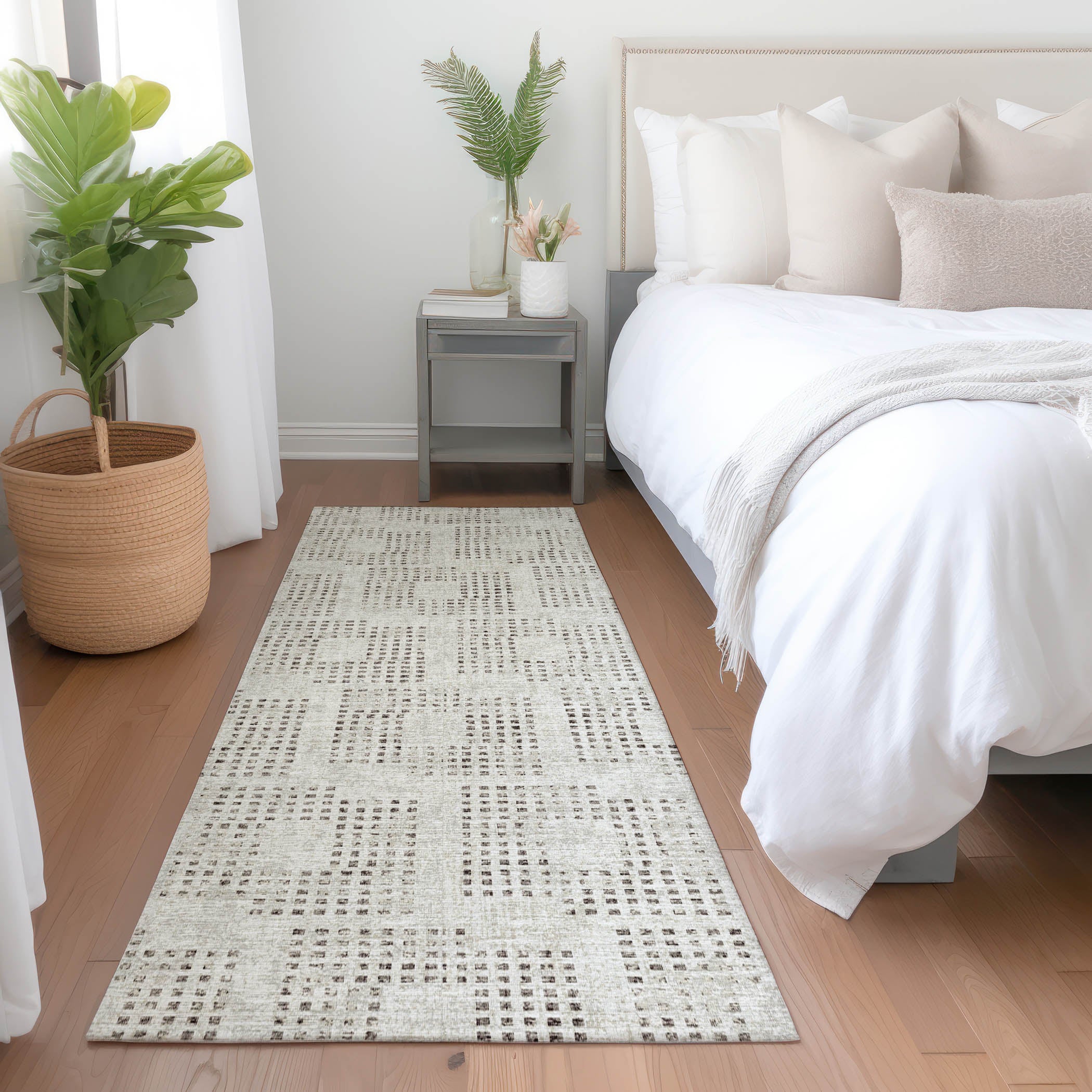 Ghent Machine Washable Transitional Beige Ivory Rug 2'3" x 7'6" #shape_Runner