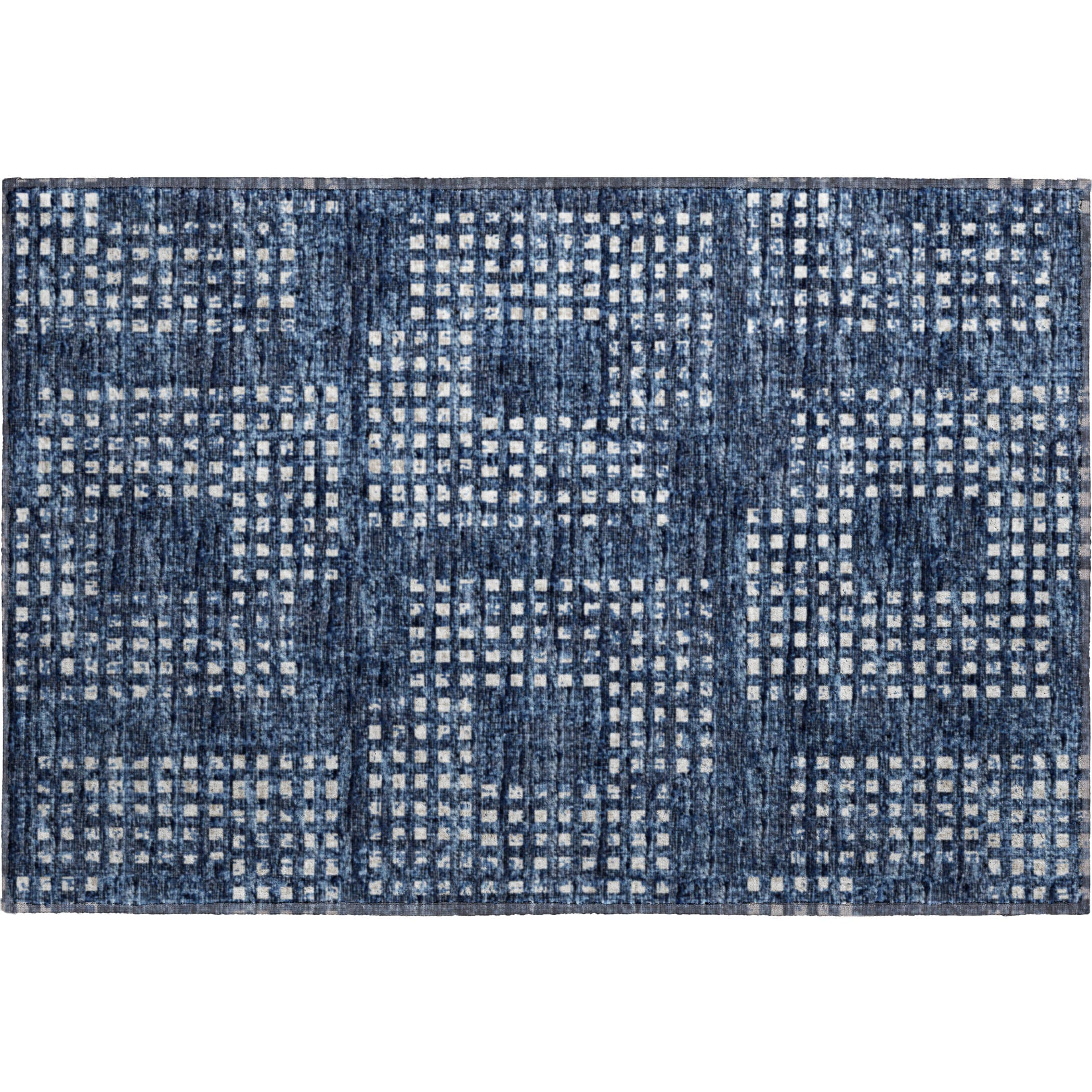 Ghent Machine Washable Transitional Blue Navy Rug 1'8" x 2'6" #shape_Rectangle