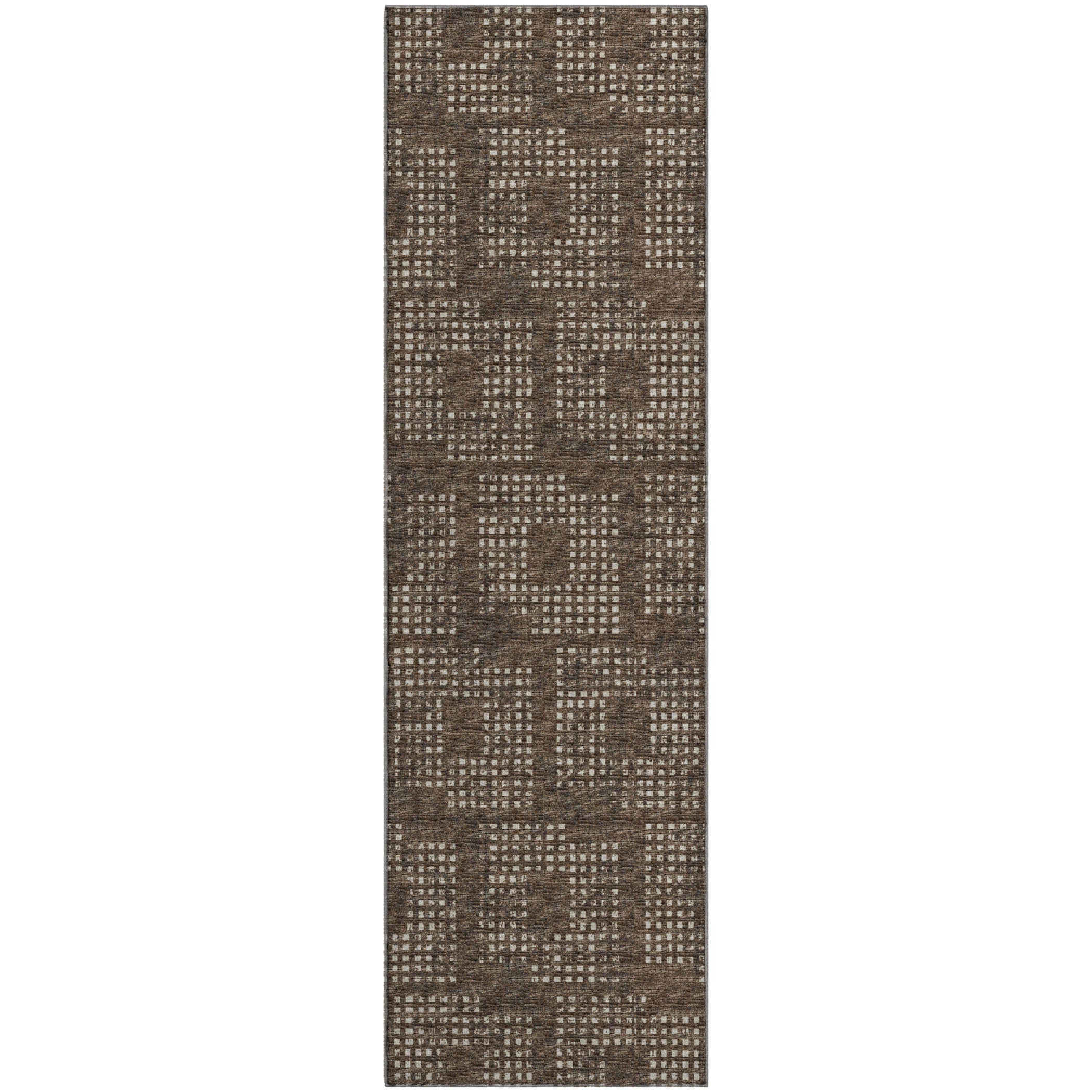 Ghent Machine Washable Transitional Brown Chocolate Rug 2'3" x 7'6" #shape_Runner