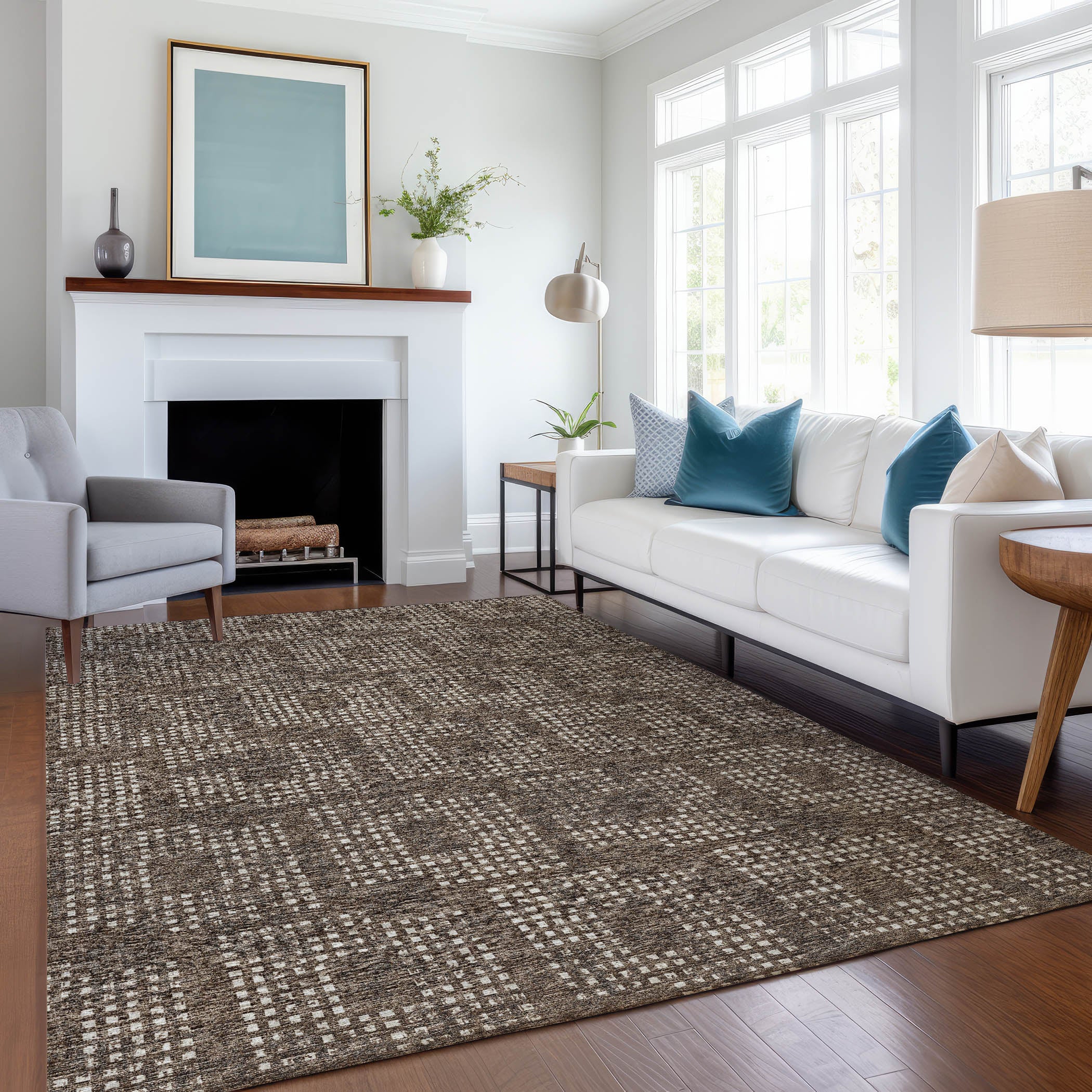 Ghent Machine Washable Transitional Brown Chocolate Rug 2'6" x 3'10" #shape_Rectangle