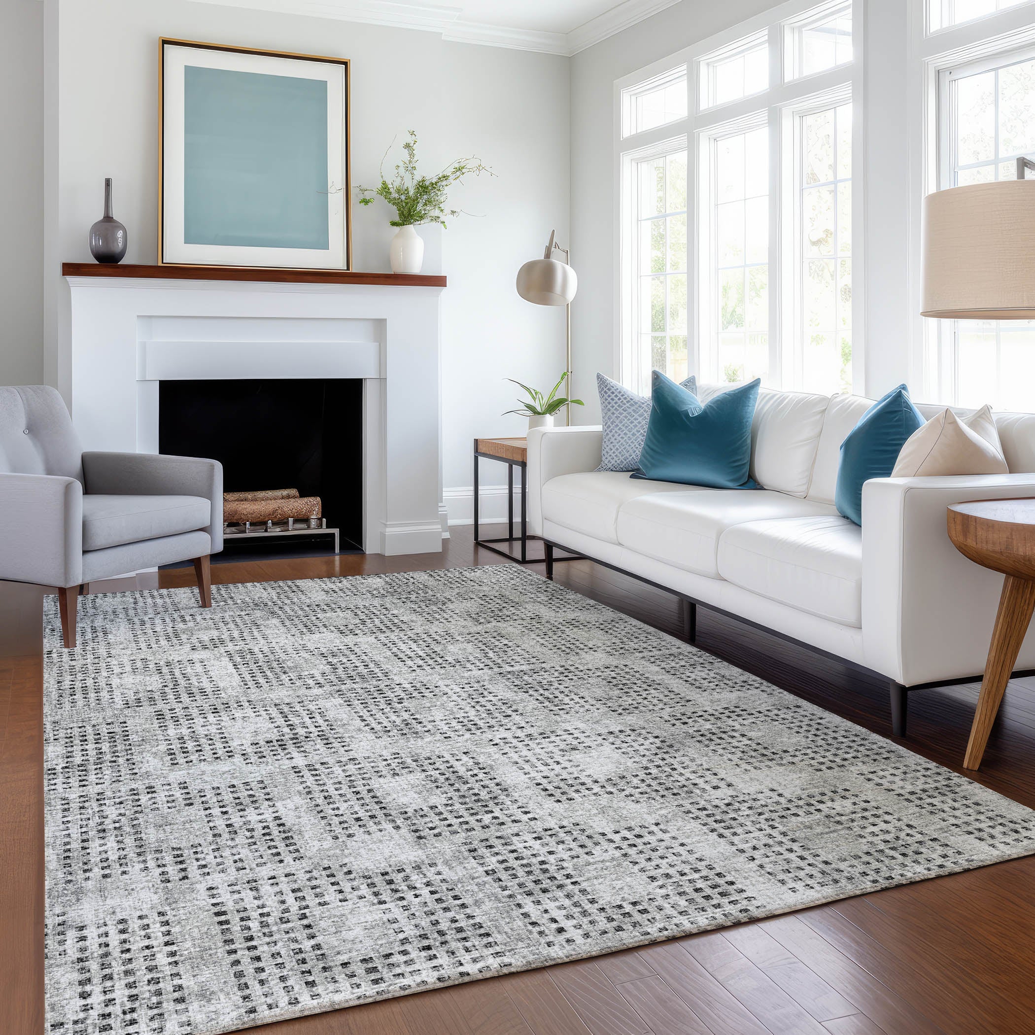 Ghent Machine Washable Transitional Gray Rug 2'6" x 3'10" #shape_Rectangle