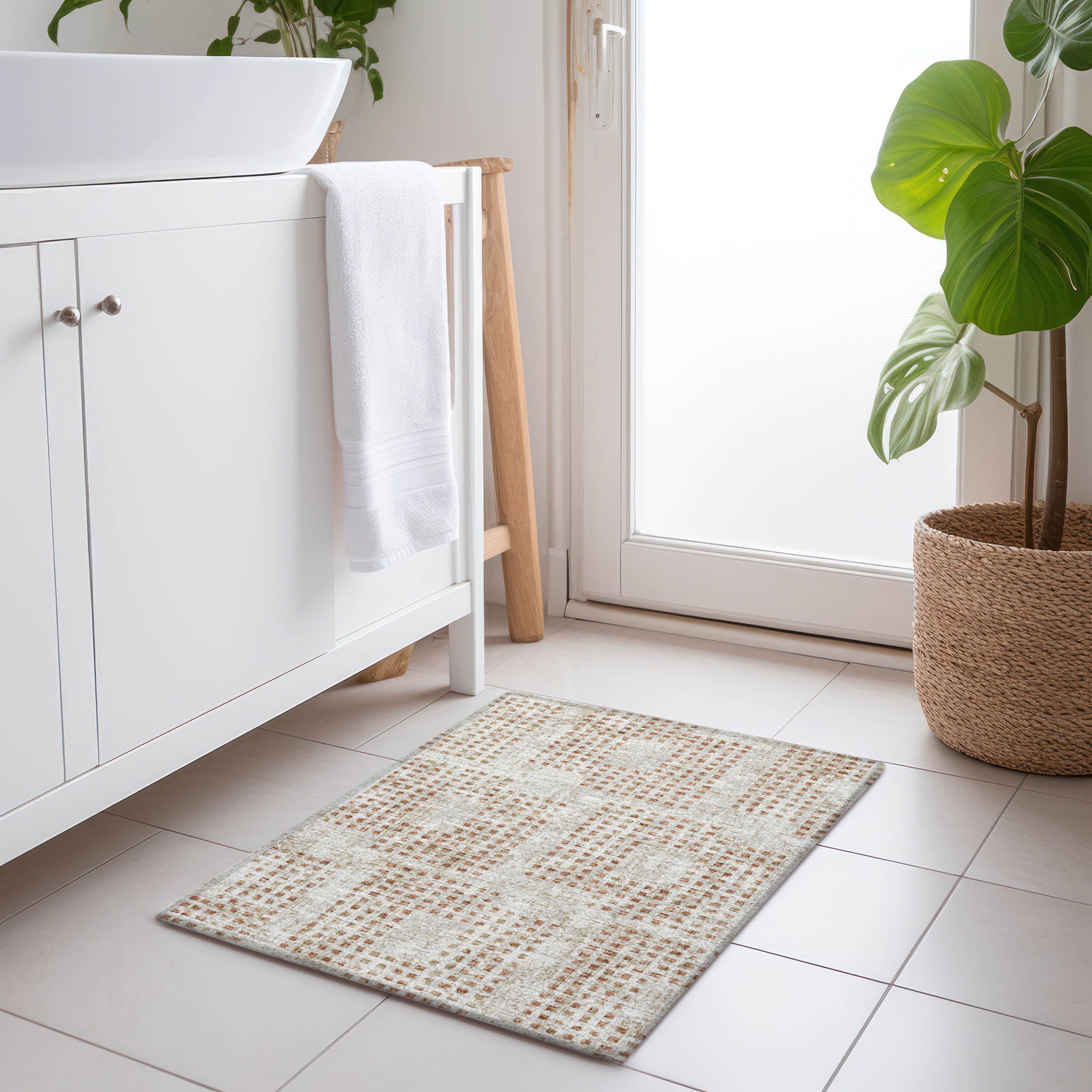 Ghent Machine Washable Transitional Spice Ivory Rug 1'8" x 2'6" #shape_Rectangle