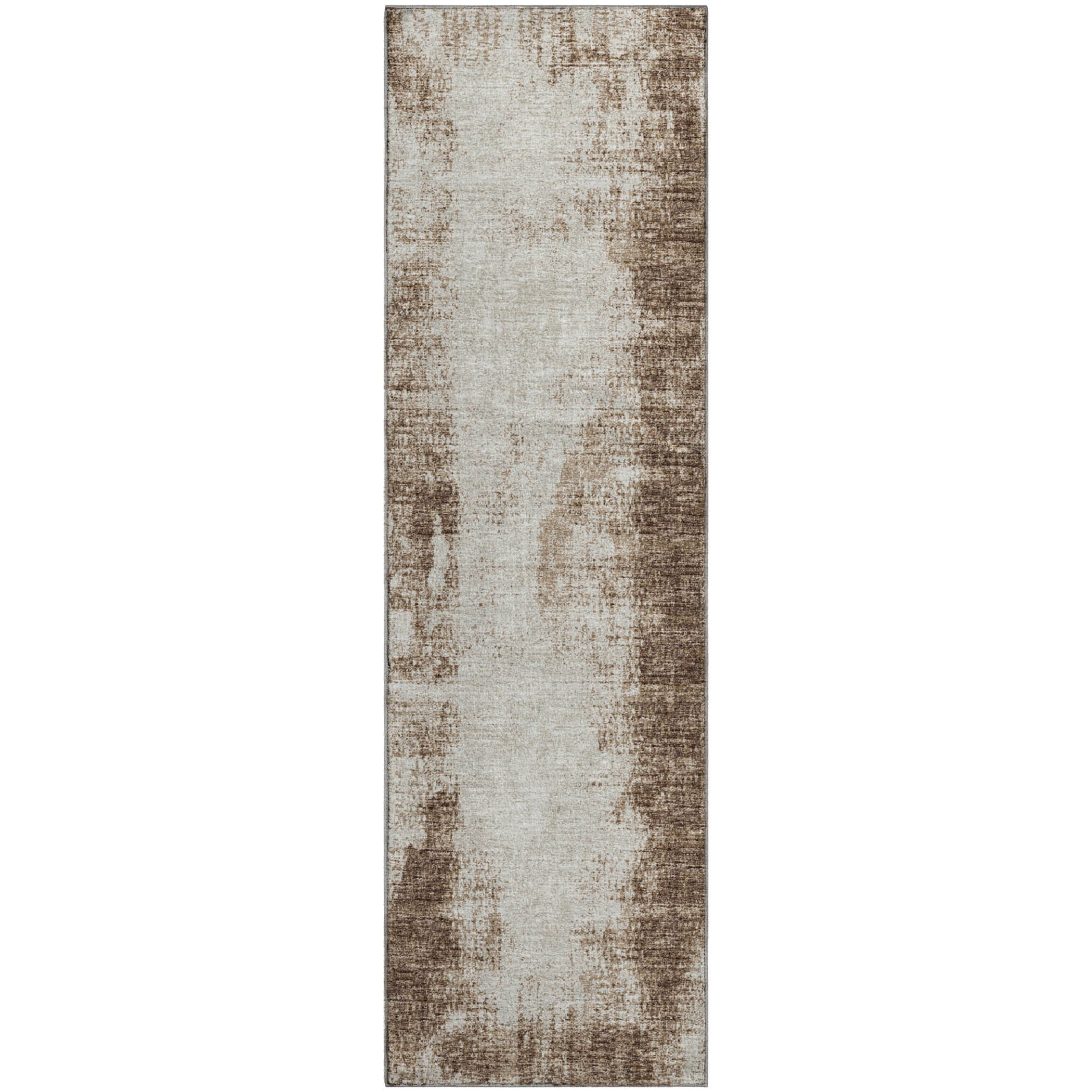 Lucerne Machine Washable Transitional Brown Chocolate Rug 2'3" x 7'6" #shape_Runner