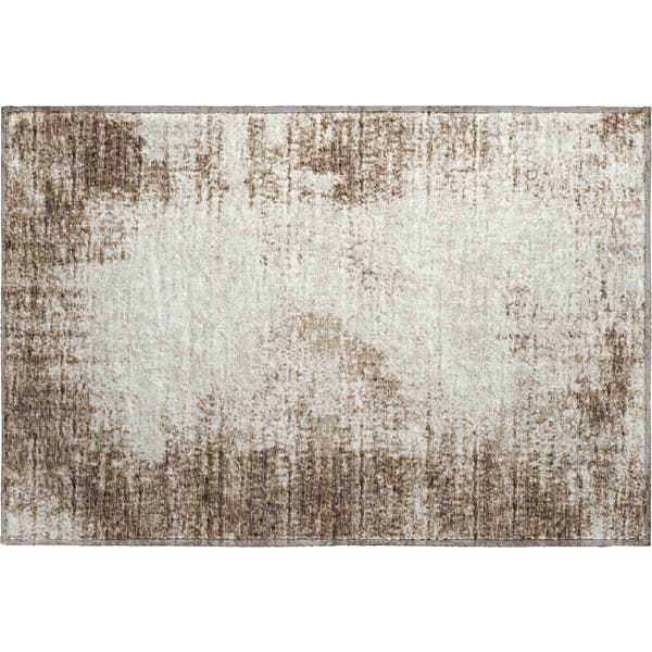 Lucerne Machine Washable Transitional Brown Chocolate Rug 1'8" x 2'6"