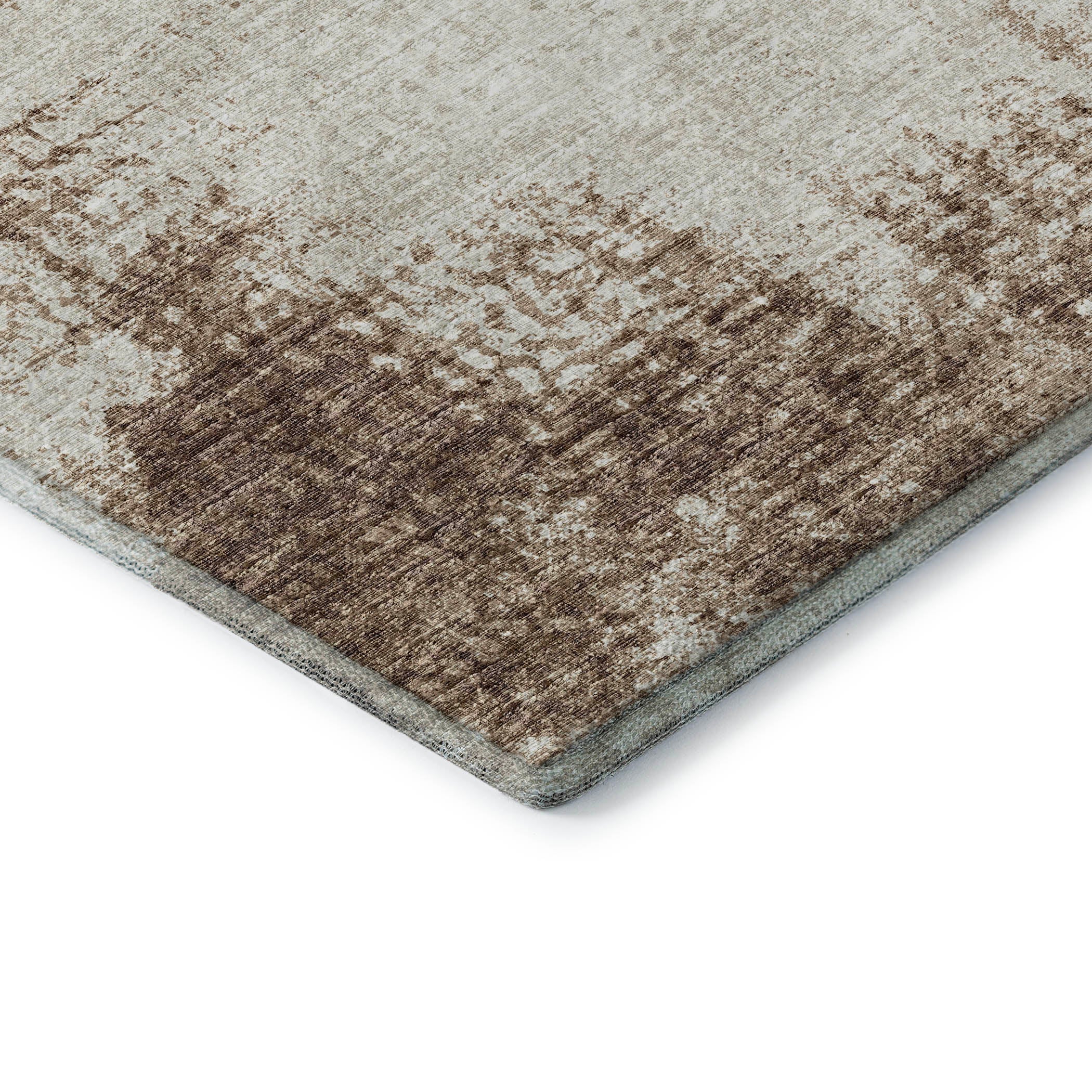 Lucerne Machine Washable Transitional Brown Chocolate Rug 1'8" x 2'6" #shape_Rectangle