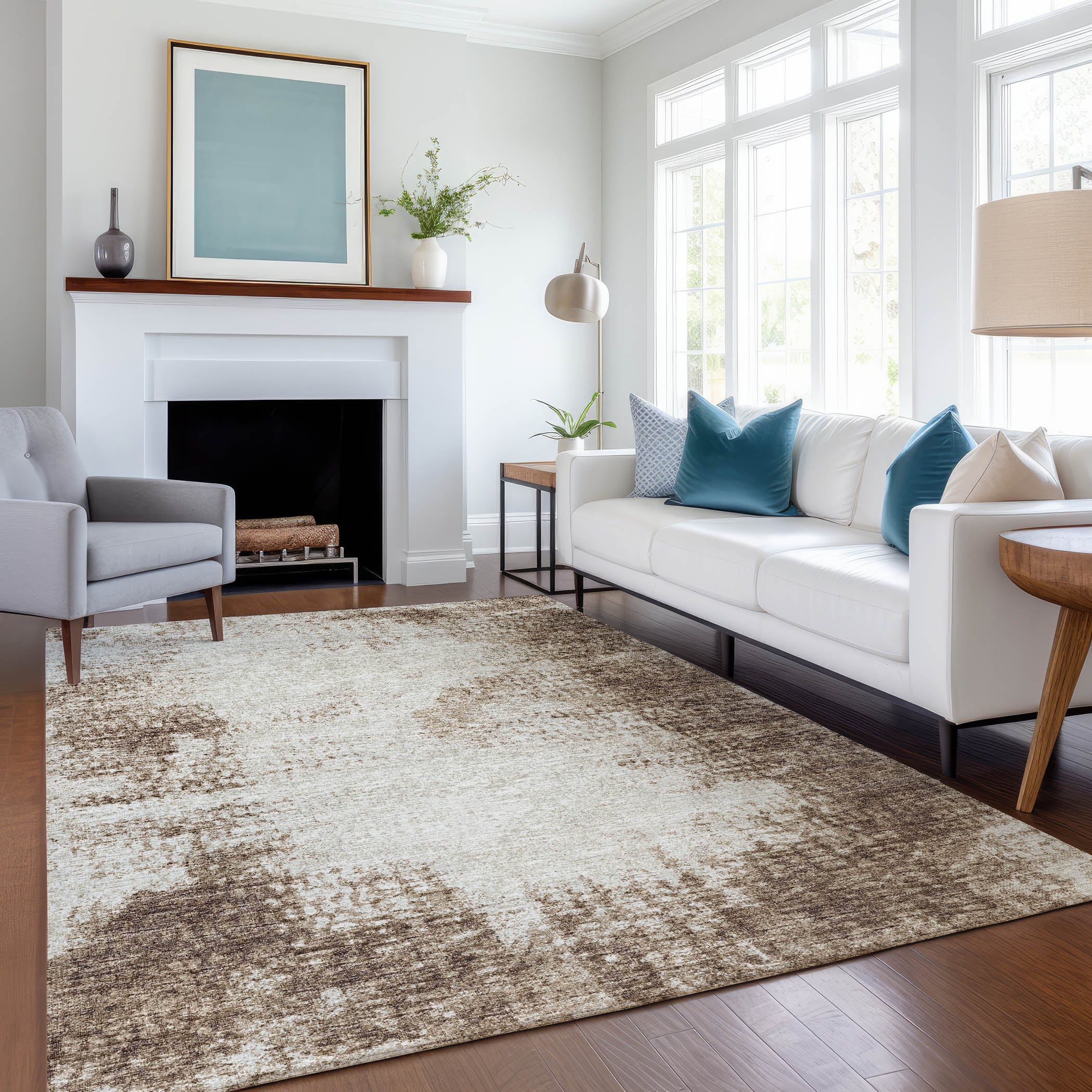 Lucerne Machine Washable Transitional Brown Chocolate Rug 2'6" x 3'10" #shape_Rectangle