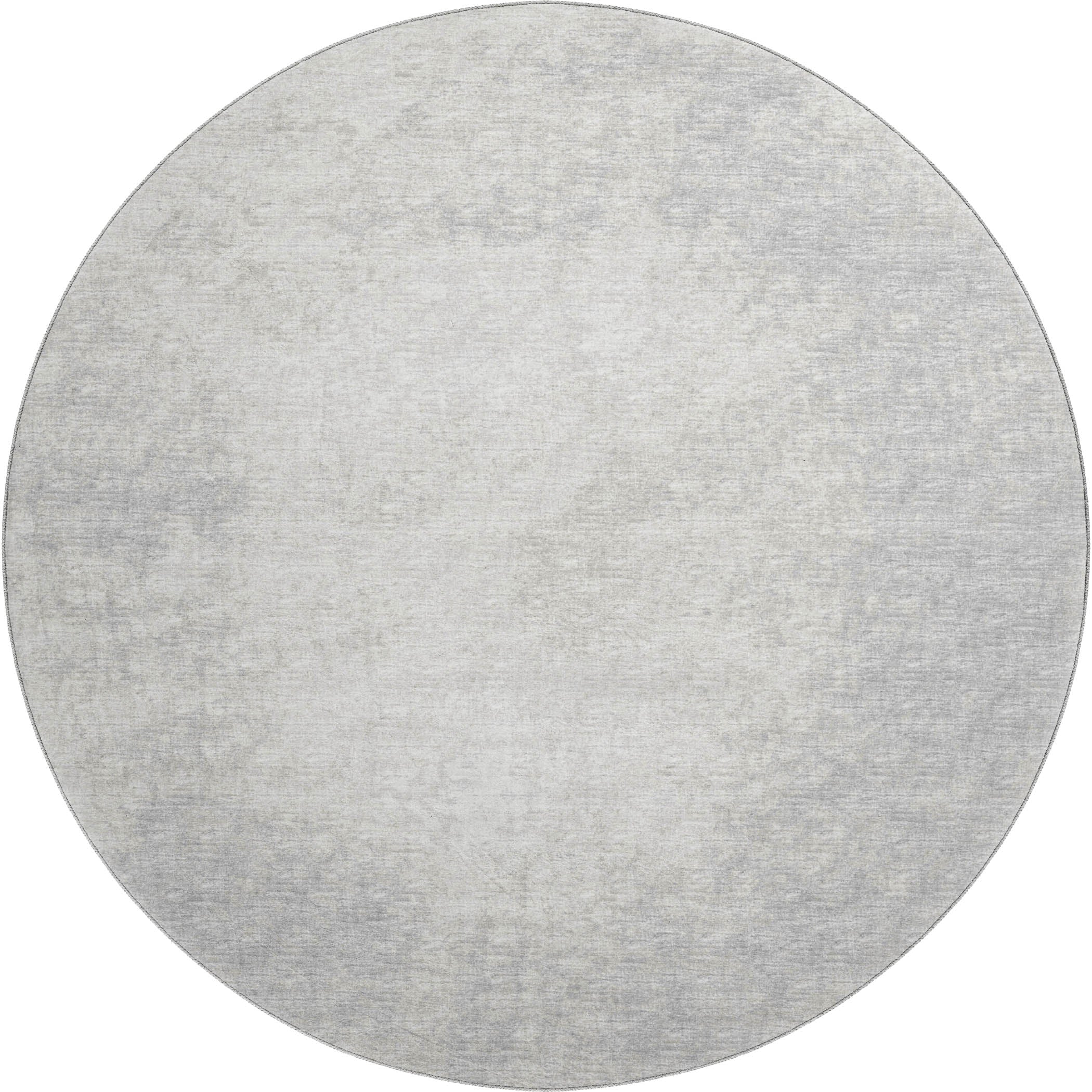 Lucerne Machine Washable Transitional Gray Ivory Rug 8' x 8' #shape_Round