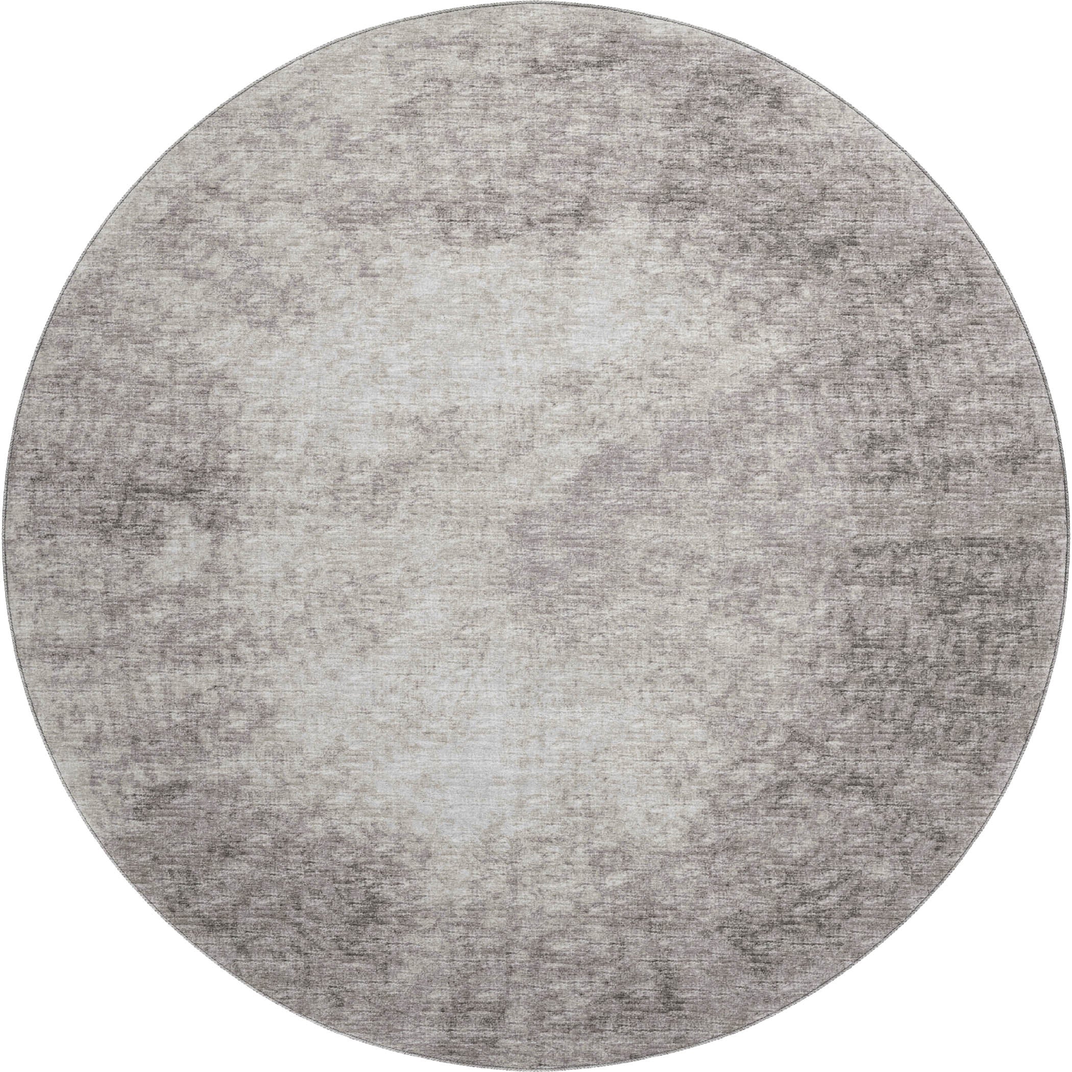 Lucerne Machine Washable Transitional Mocha Taupe Rug 8' x 8' #shape_Round