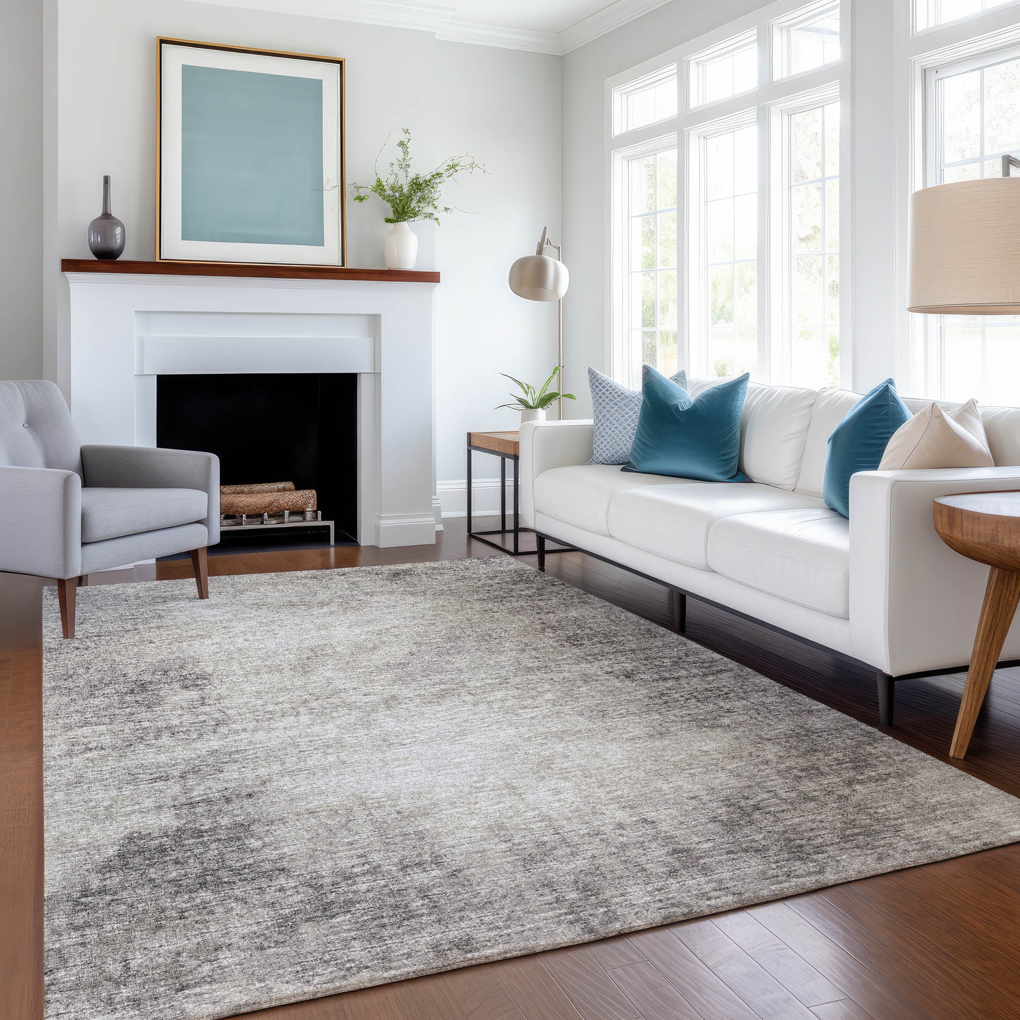 Lucerne Machine Washable Transitional Mocha Taupe Rug 2'6" x 3'10" #shape_Rectangle