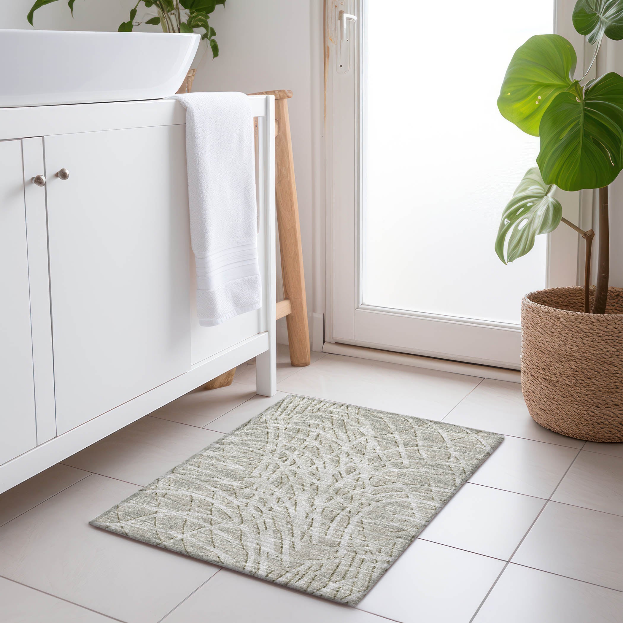 Bogota Machine Washable Transitional Beige Taupe Rug 1'8" x 2'6" #shape_Rectangle