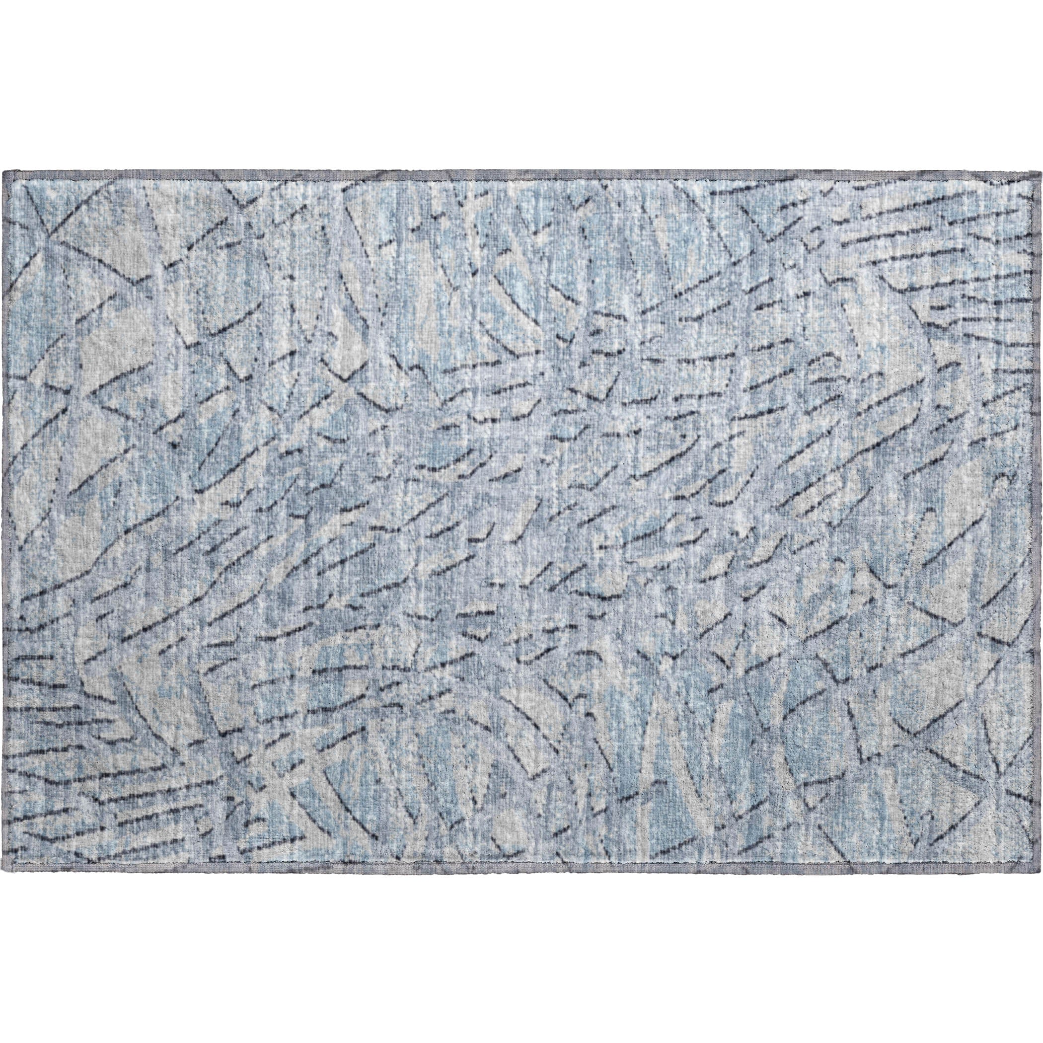 Bogota Machine Washable Transitional Blue Rug 1'8" x 2'6" #shape_Rectangle