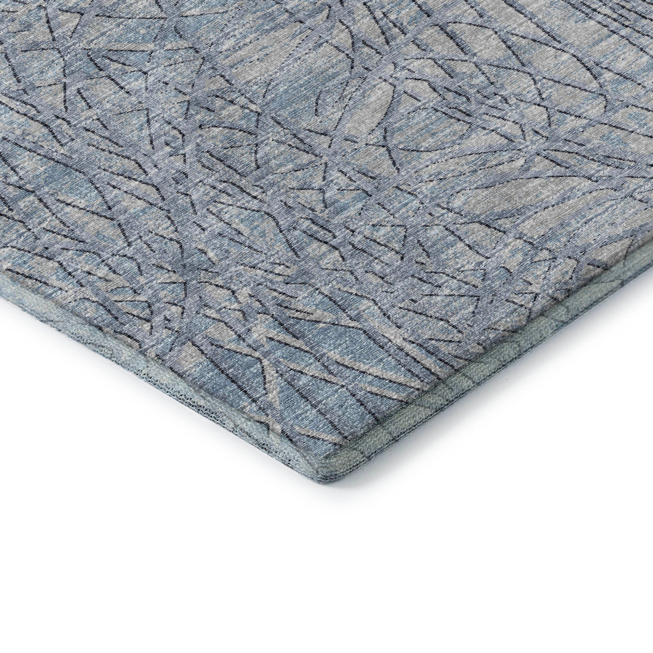 Bogota Machine Washable Transitional Blue Rug 1'8" x 2'6" #shape_Rectangle