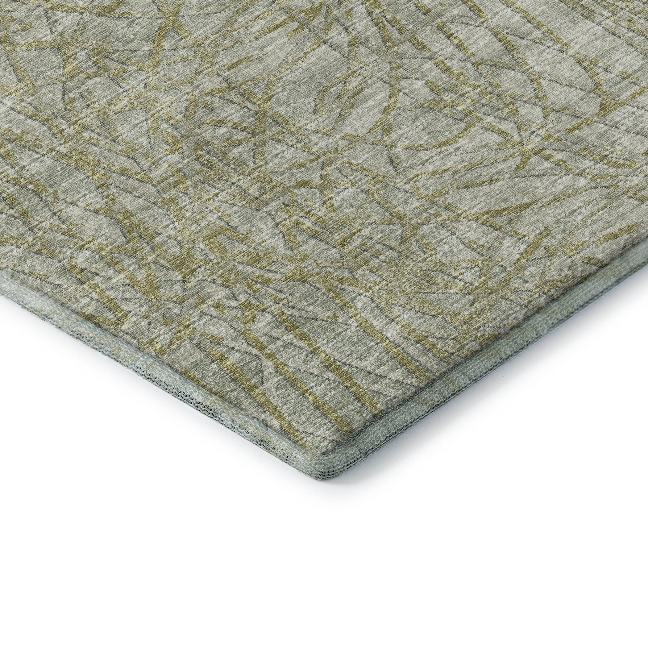 Bogota Machine Washable Transitional Sage Green Rug 1'8" x 2'6" #shape_Rectangle