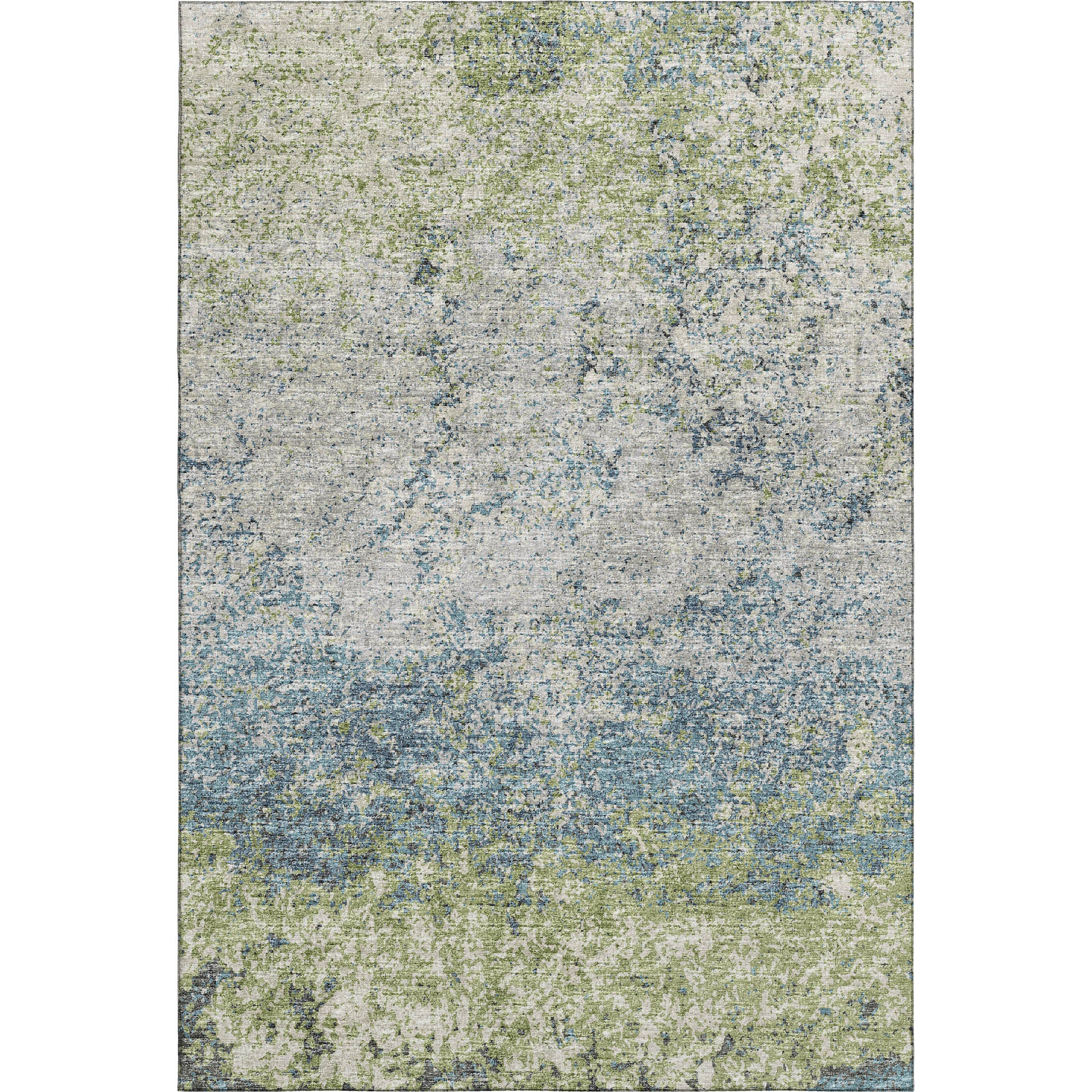 Luang Prabang Machine Washable Transitional Green Rug 2'6" x 3'10" #shape_Rectangle