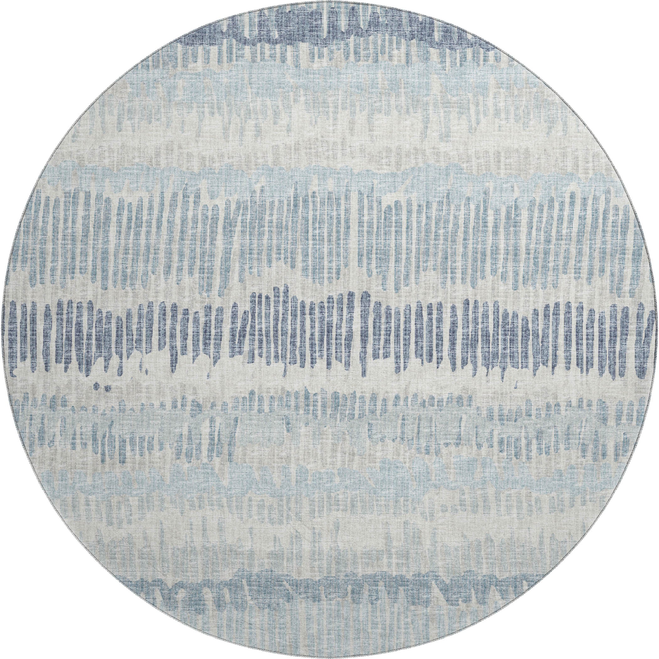 Sarajevo Machine Washable Transitional Blue Rug 8' x 8' #shape_Round
