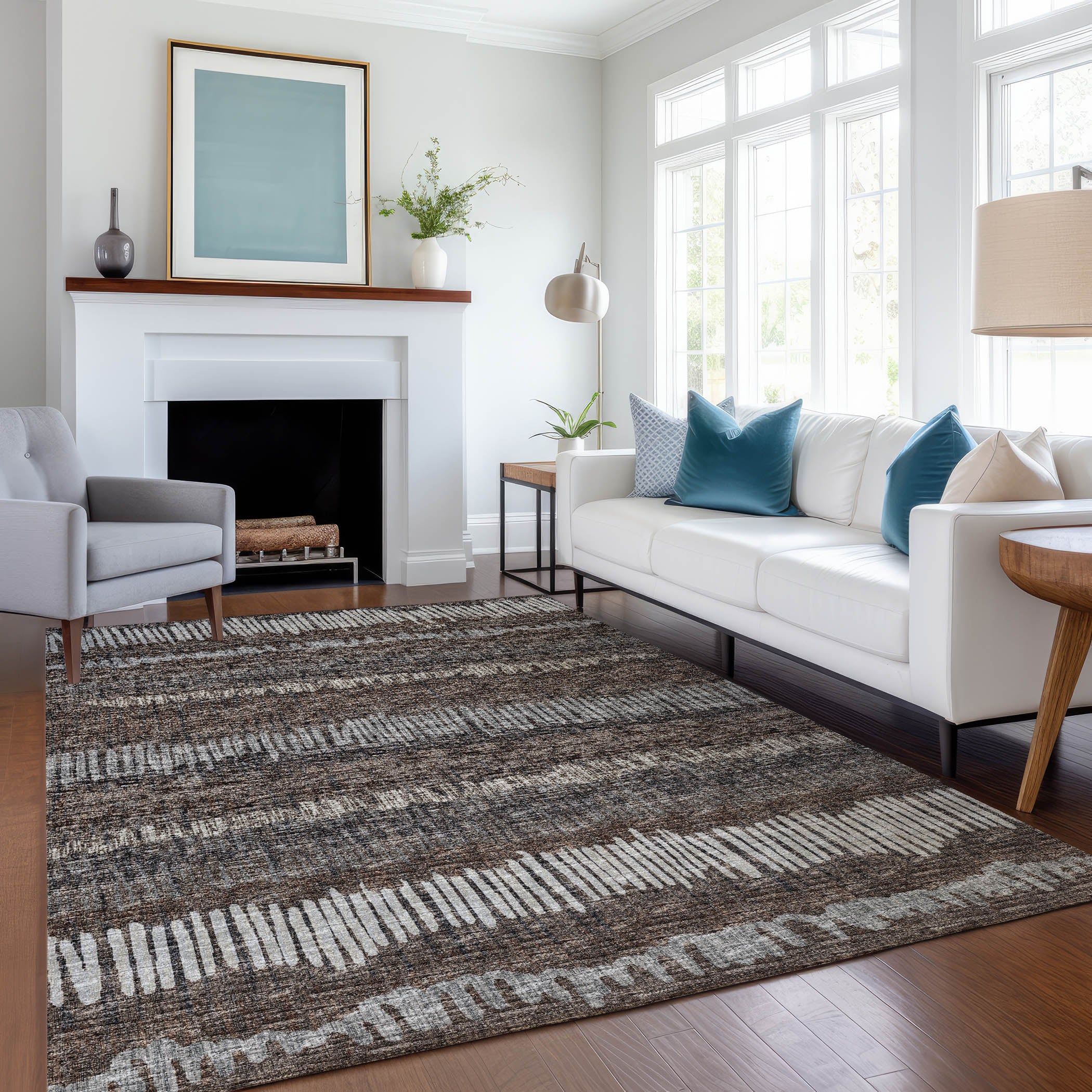 Sarajevo Machine Washable Transitional Brown Rug 2'6" x 3'10" #shape_Rectangle