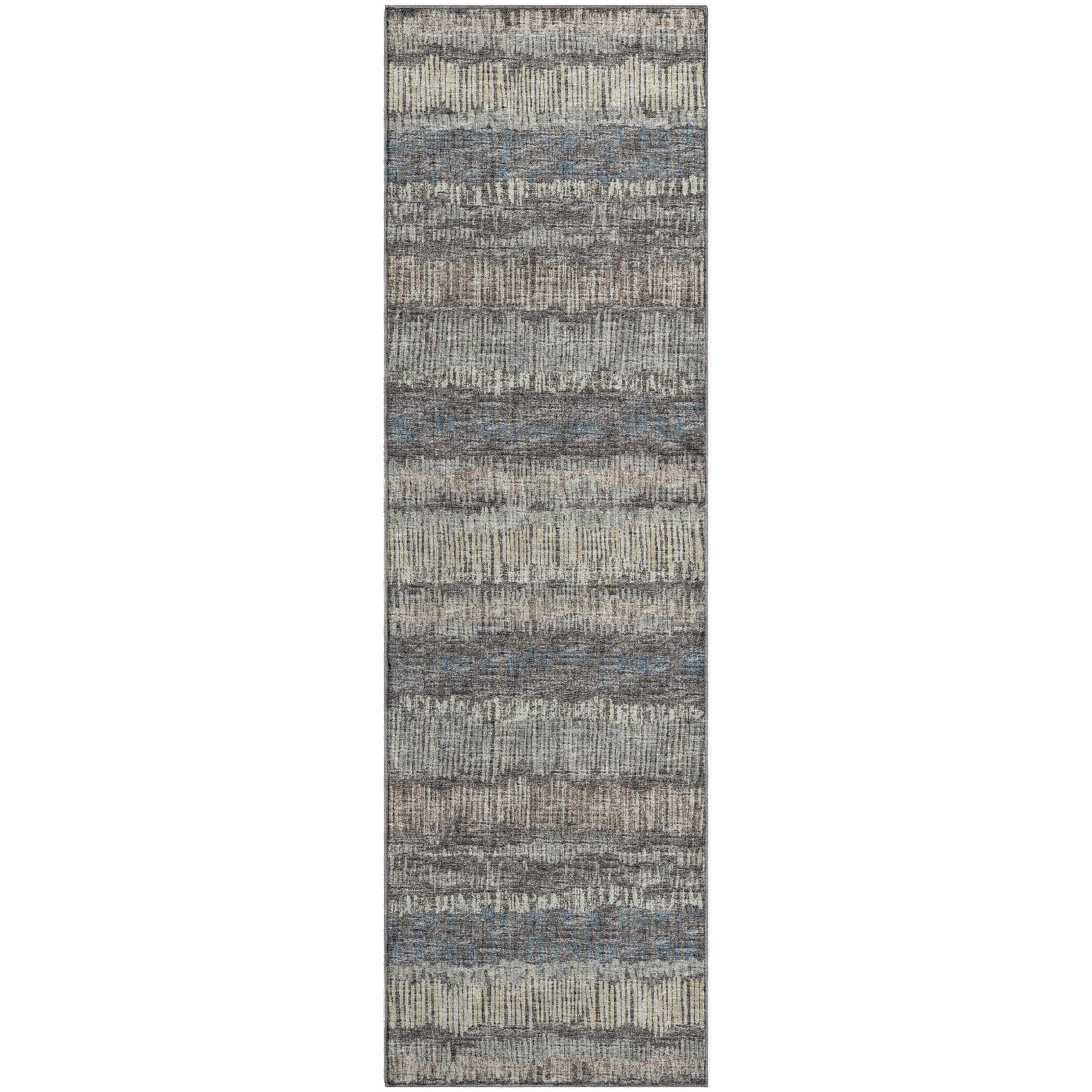 Sarajevo Machine Washable Transitional Gray Charcoal Rug 2'3" x 7'6" #shape_Runner