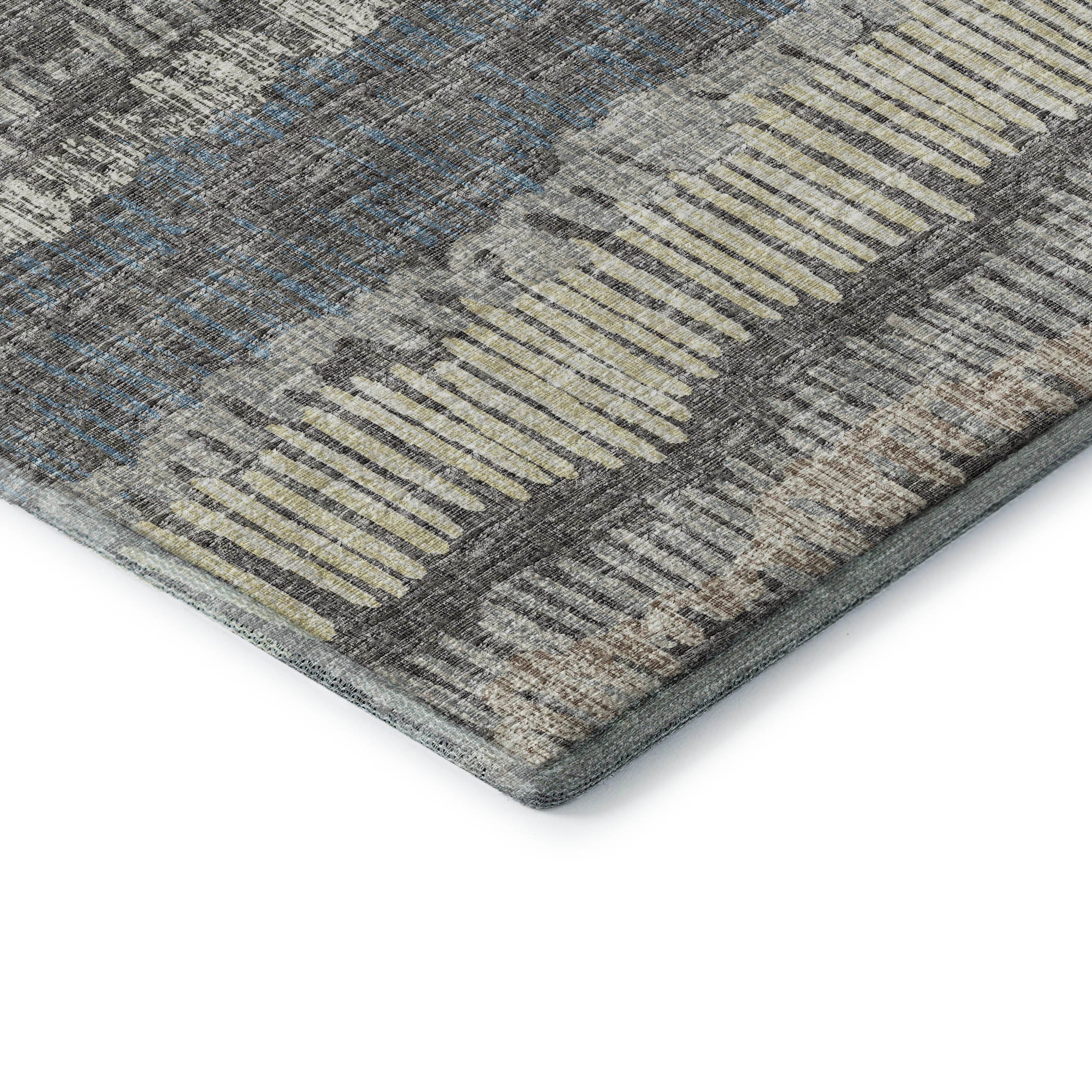 Sarajevo Machine Washable Transitional Gray Charcoal Rug 1'8" x 2'6" #shape_Rectangle