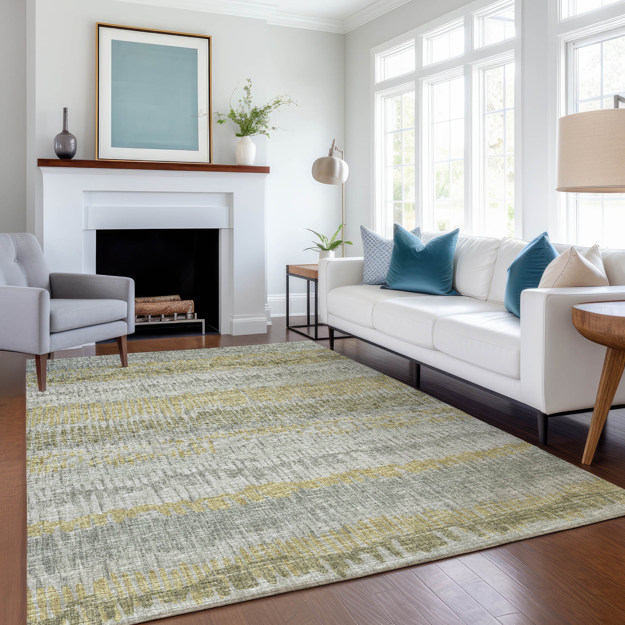 Sarajevo Machine Washable Transitional Sage Taupe Rug 2'6" x 3'10" #shape_Rectangle