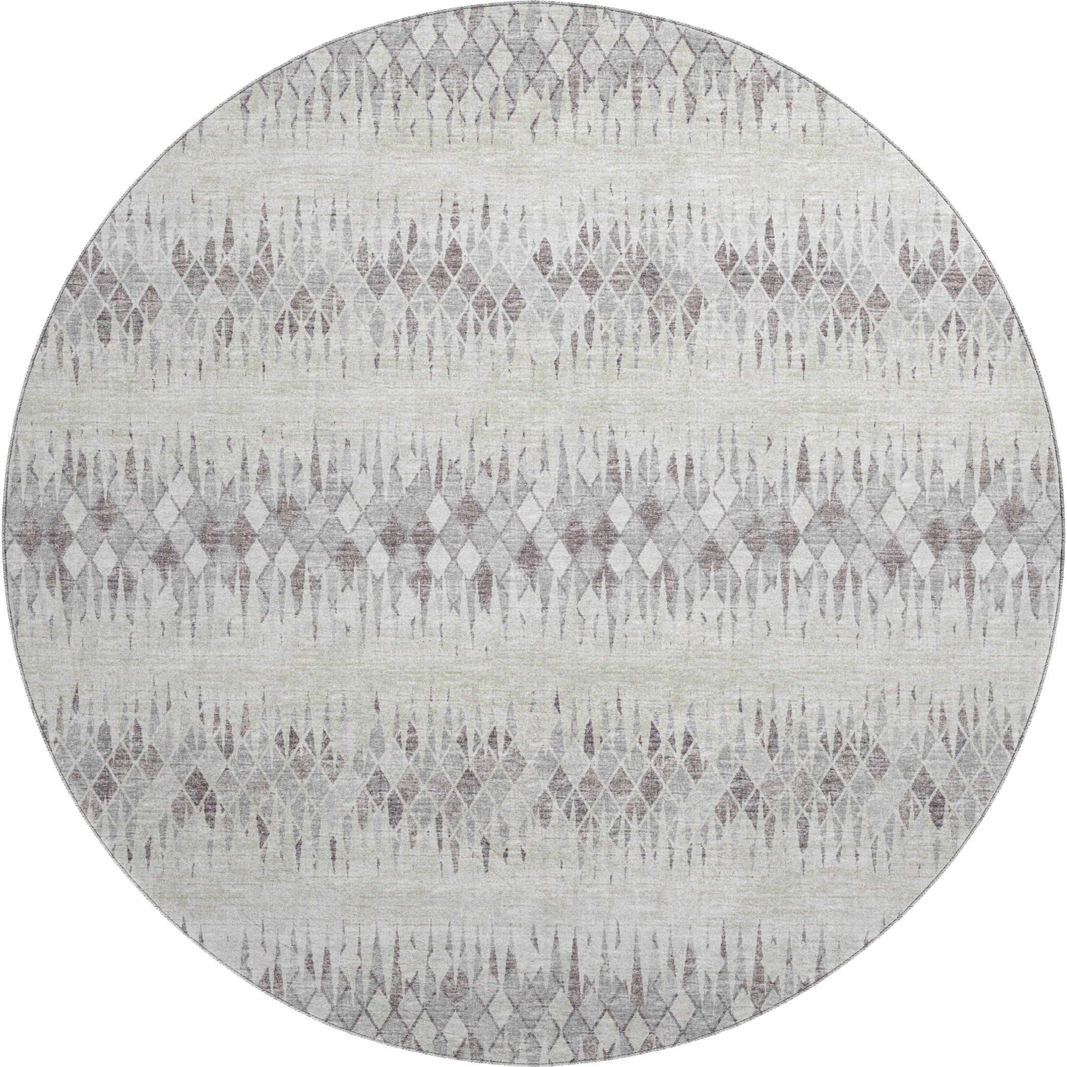 Kyoto Machine Washable Transitional Beige Ivory Rug 8' x 8' #shape_Round
