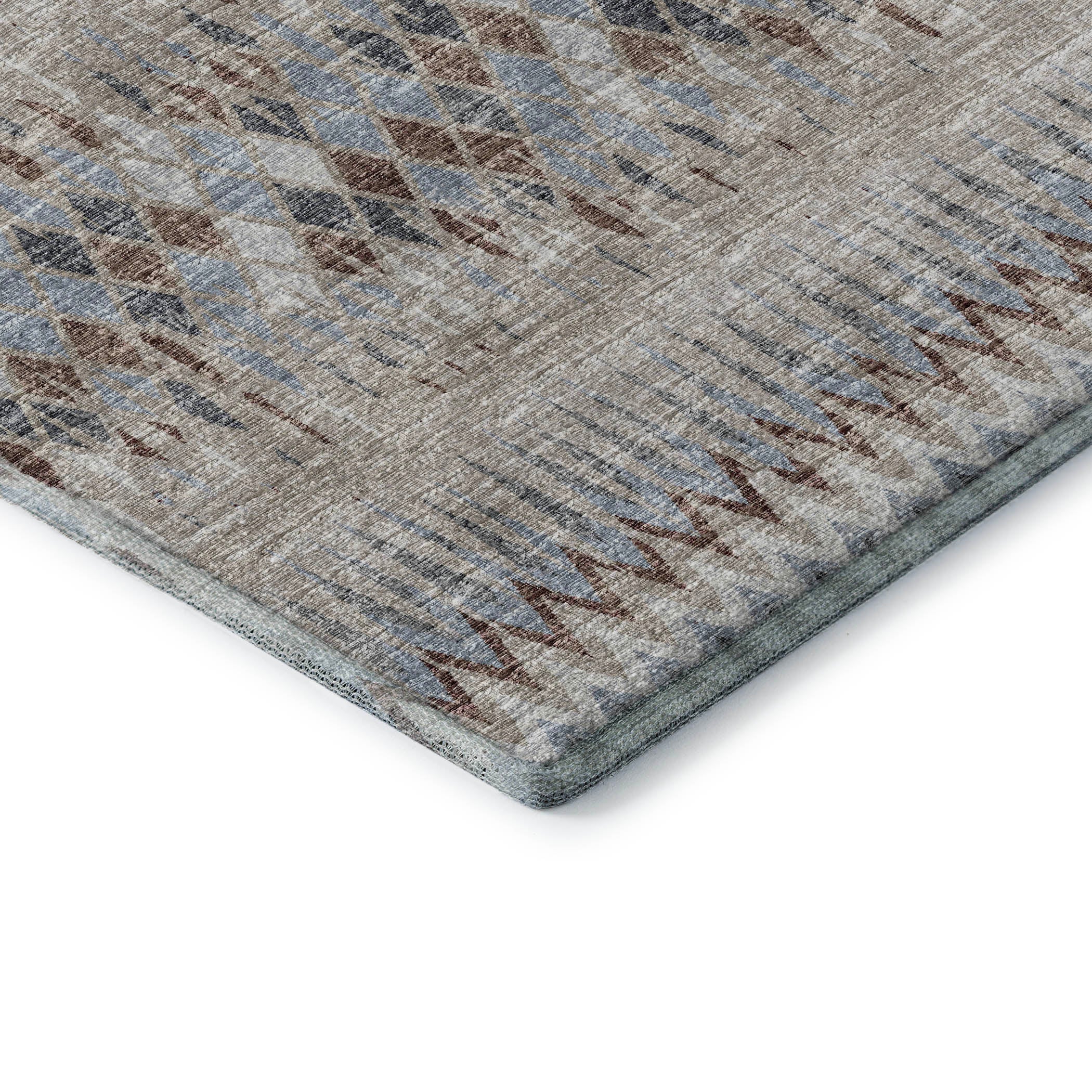 Kyoto Machine Washable Transitional Blue Taupe Rug 1'8" x 2'6" #shape_Rectangle
