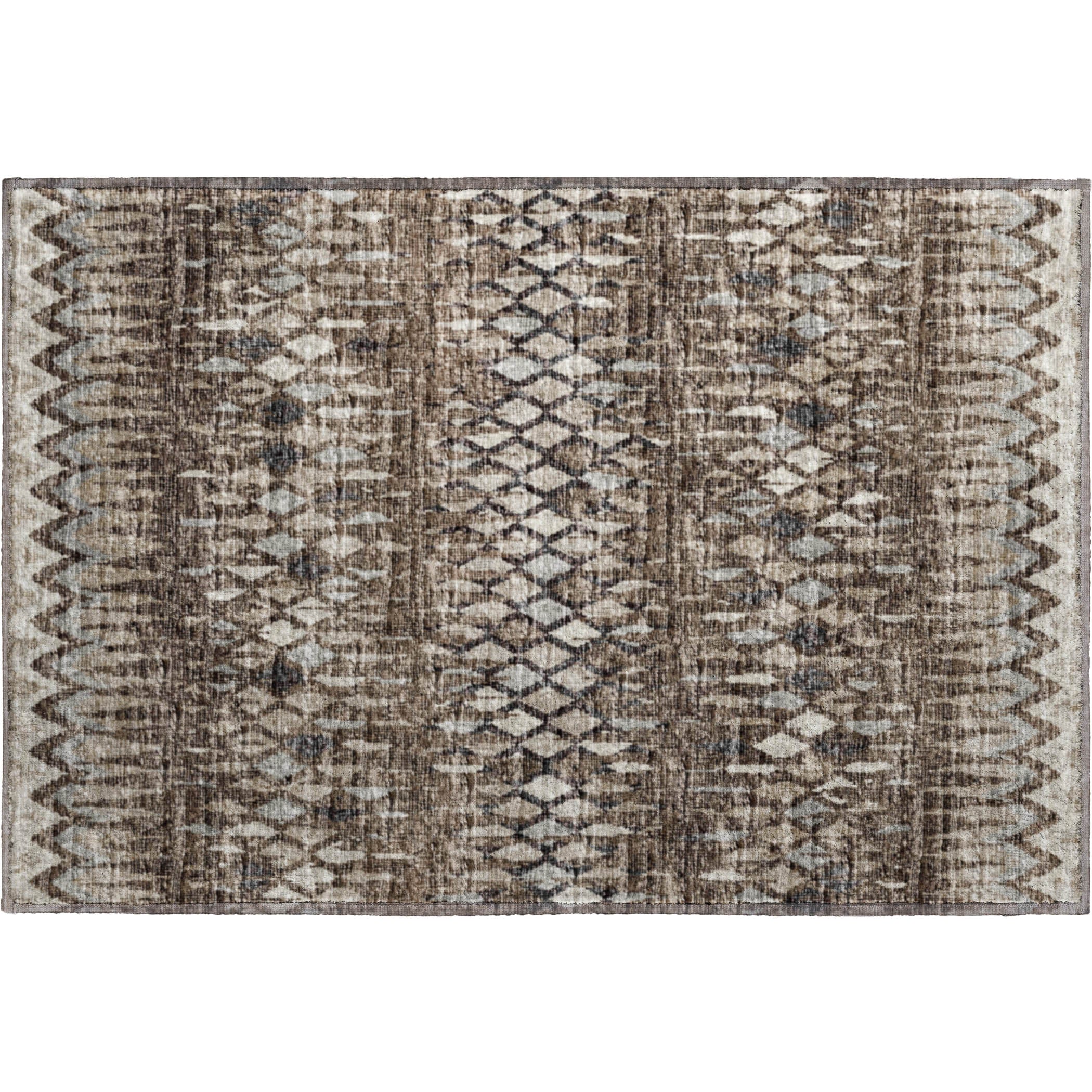 Kyoto Machine Washable Transitional Brown Chocolate Rug 1'8" x 2'6" #shape_Rectangle