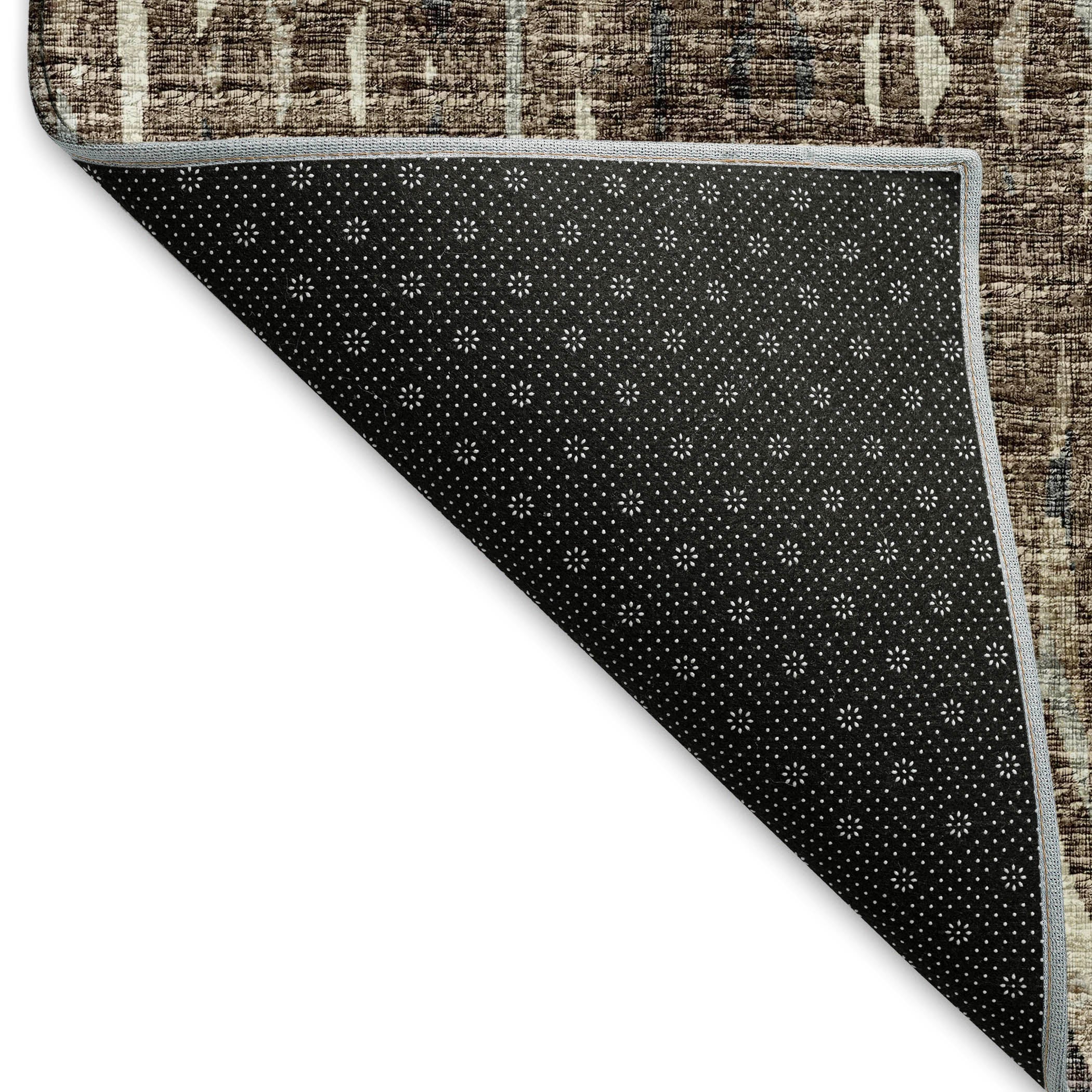 Kyoto Machine Washable Transitional Brown Chocolate Rug 1'8" x 2'6" #shape_Rectangle