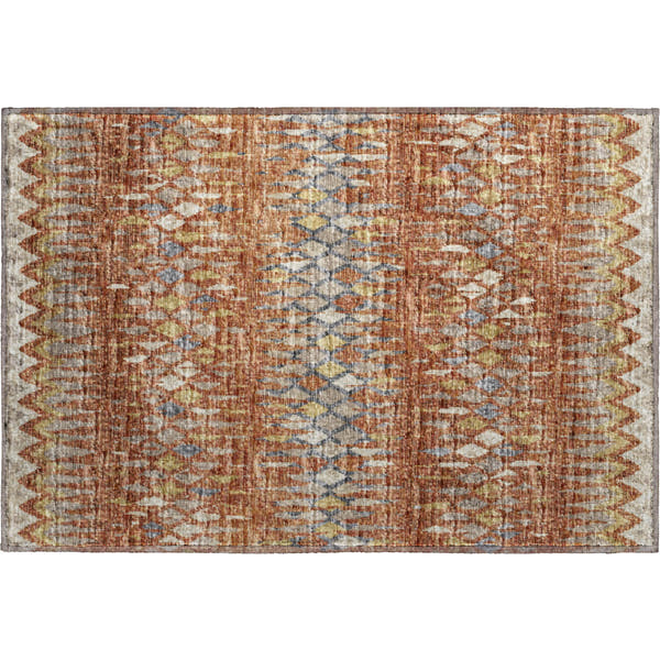 Kyoto Machine Washable Transitional Spice Paprika Rug 1'8" x 2'6"