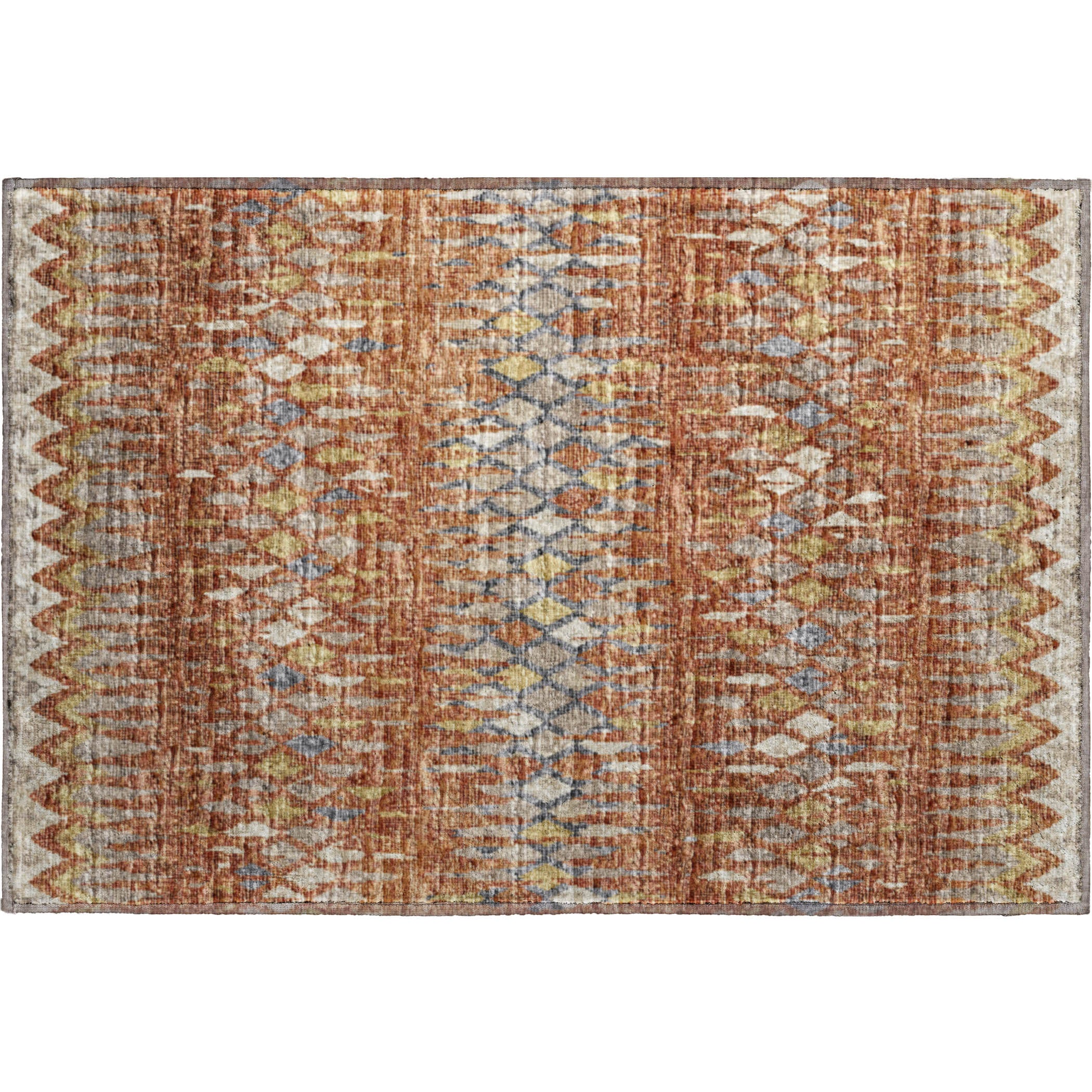 Kyoto Machine Washable Transitional Spice Paprika Rug 1'8" x 2'6" #shape_Rectangle