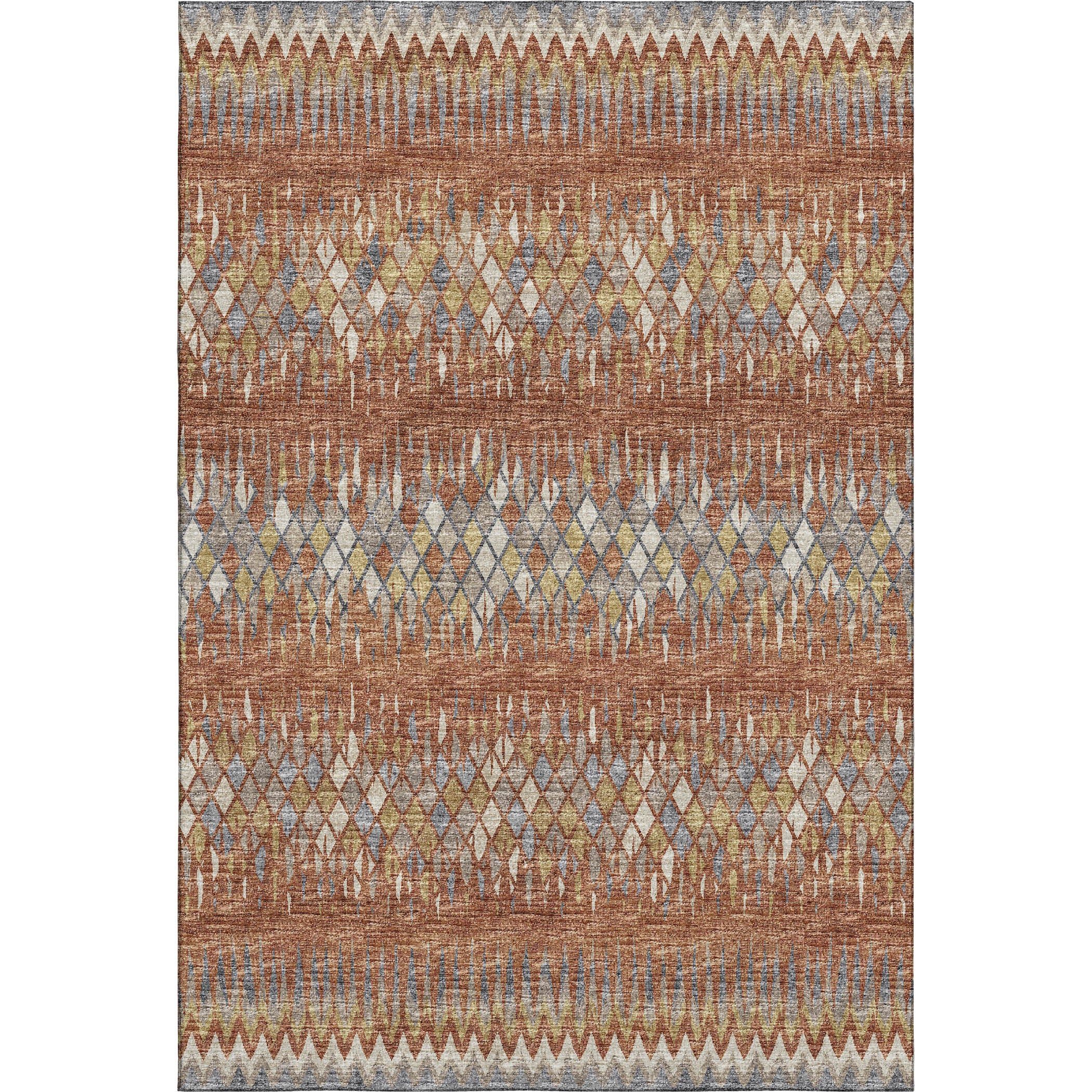 Kyoto Machine Washable Transitional Spice Paprika Rug 2'6" x 3'10" #shape_Rectangle