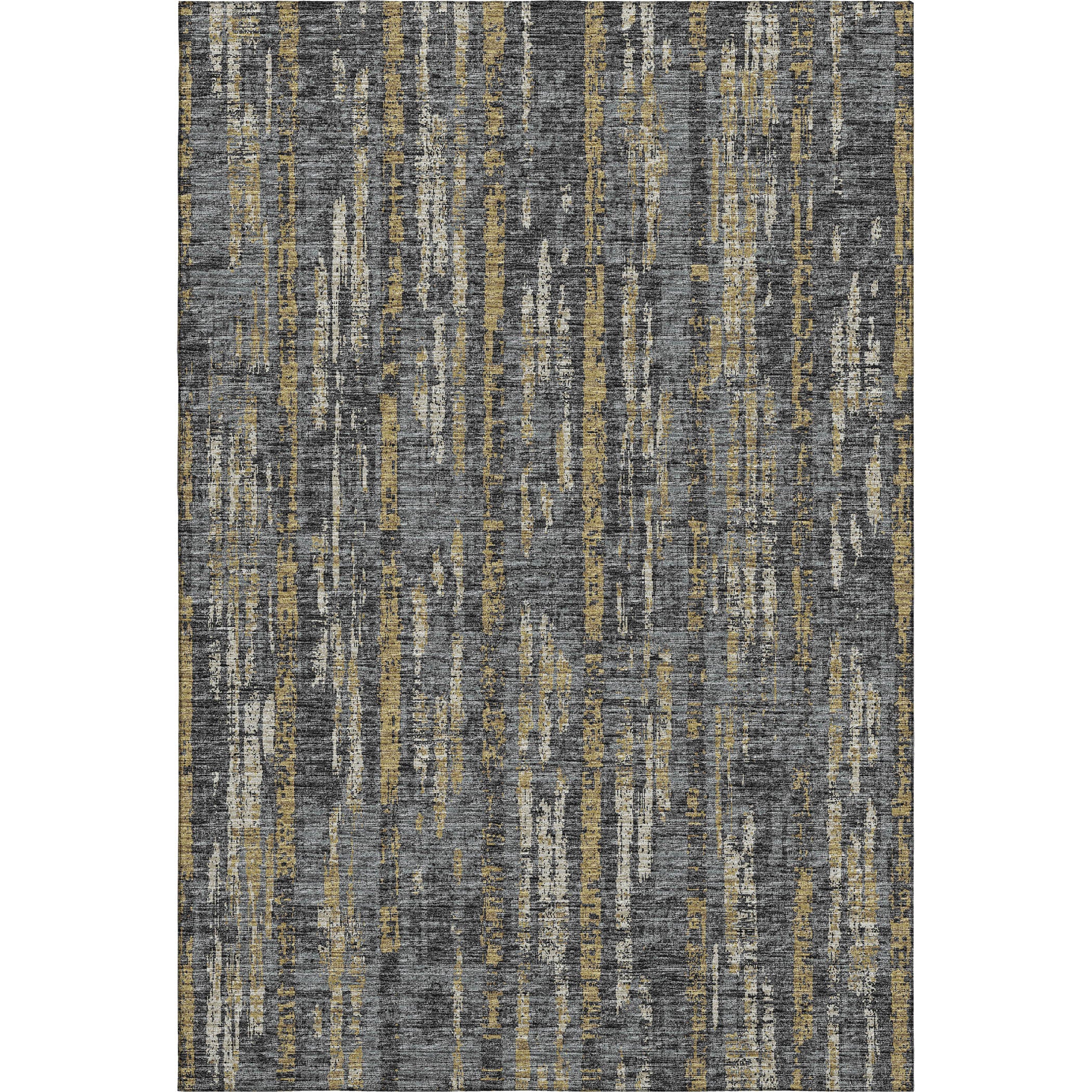 Zanzibar Machine Washable Transitional Granite Charcoal Rug 2'6" x 3'10" #shape_Rectangle
