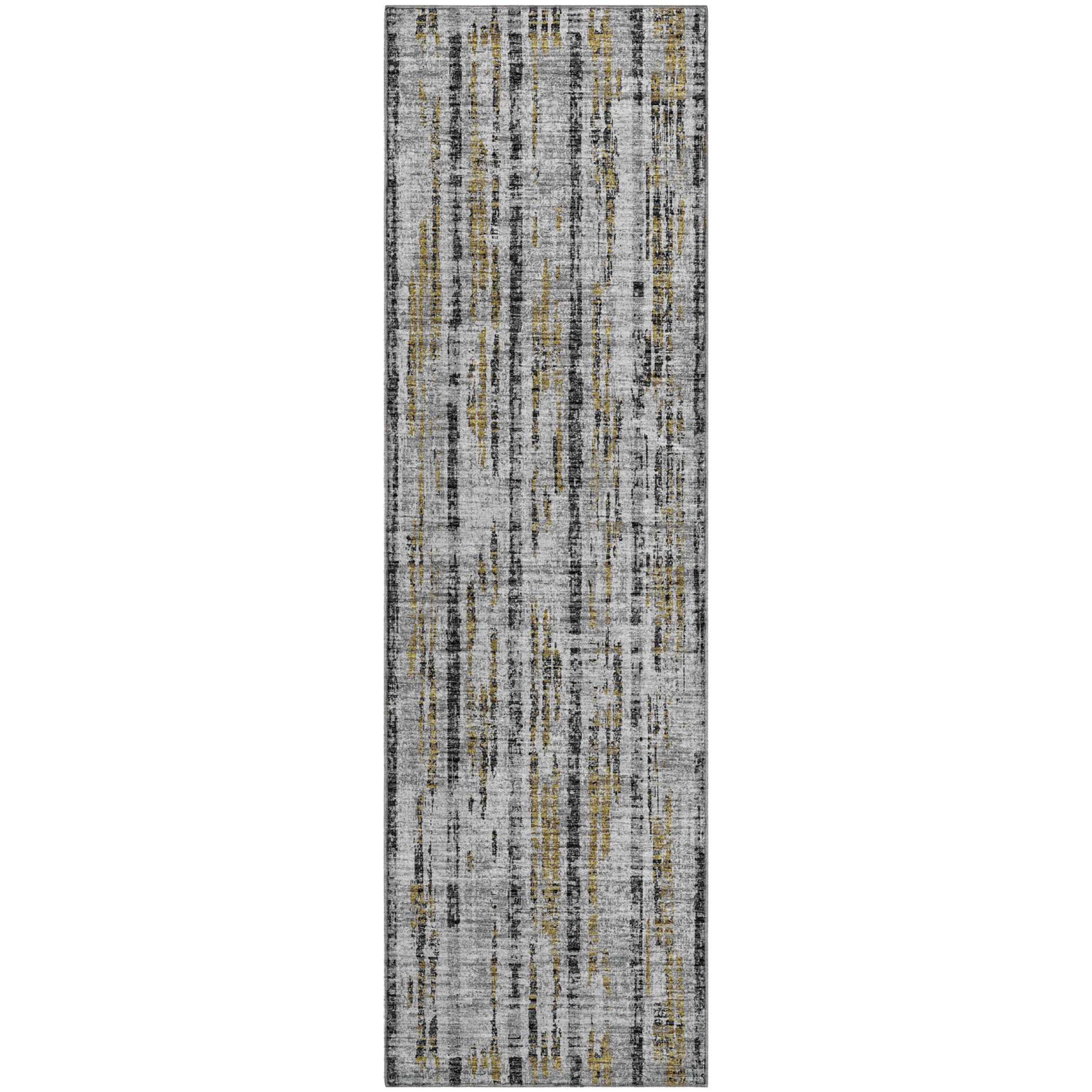 Zanzibar Machine Washable Transitional Silver Gray Rug 2'3" x 7'6" #shape_Runner