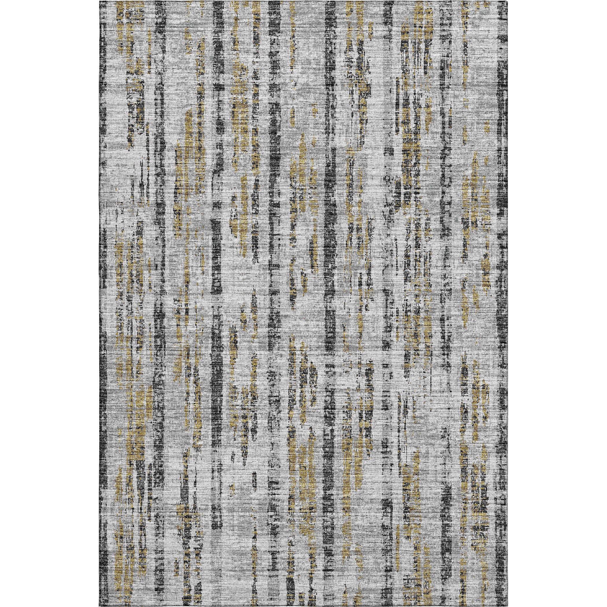 Zanzibar Machine Washable Transitional Silver Gray Rug 2'6" x 3'10" #shape_Rectangle