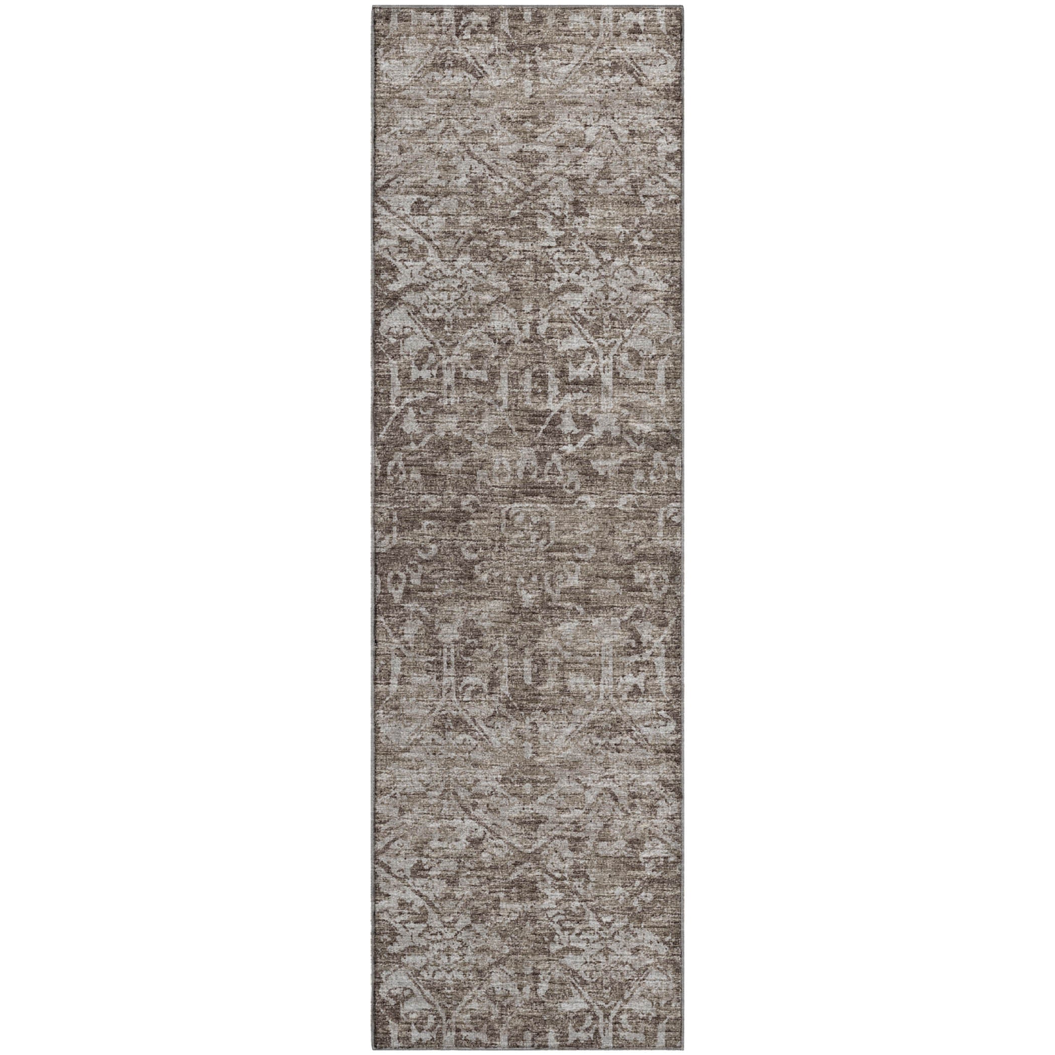 Ghent Machine Washable Traditional Brown Rug 2'3" x 7'6" #shape_Runner