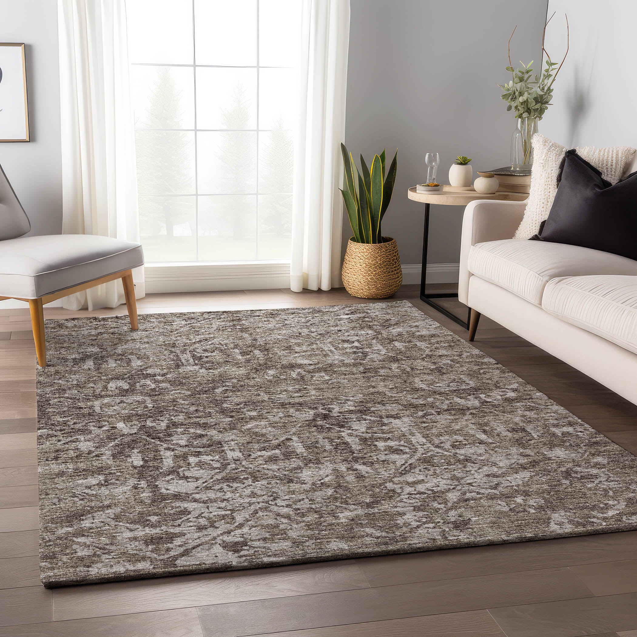 Ghent Machine Washable Traditional Brown Rug 2'6" x 3'10" #shape_Rectangle