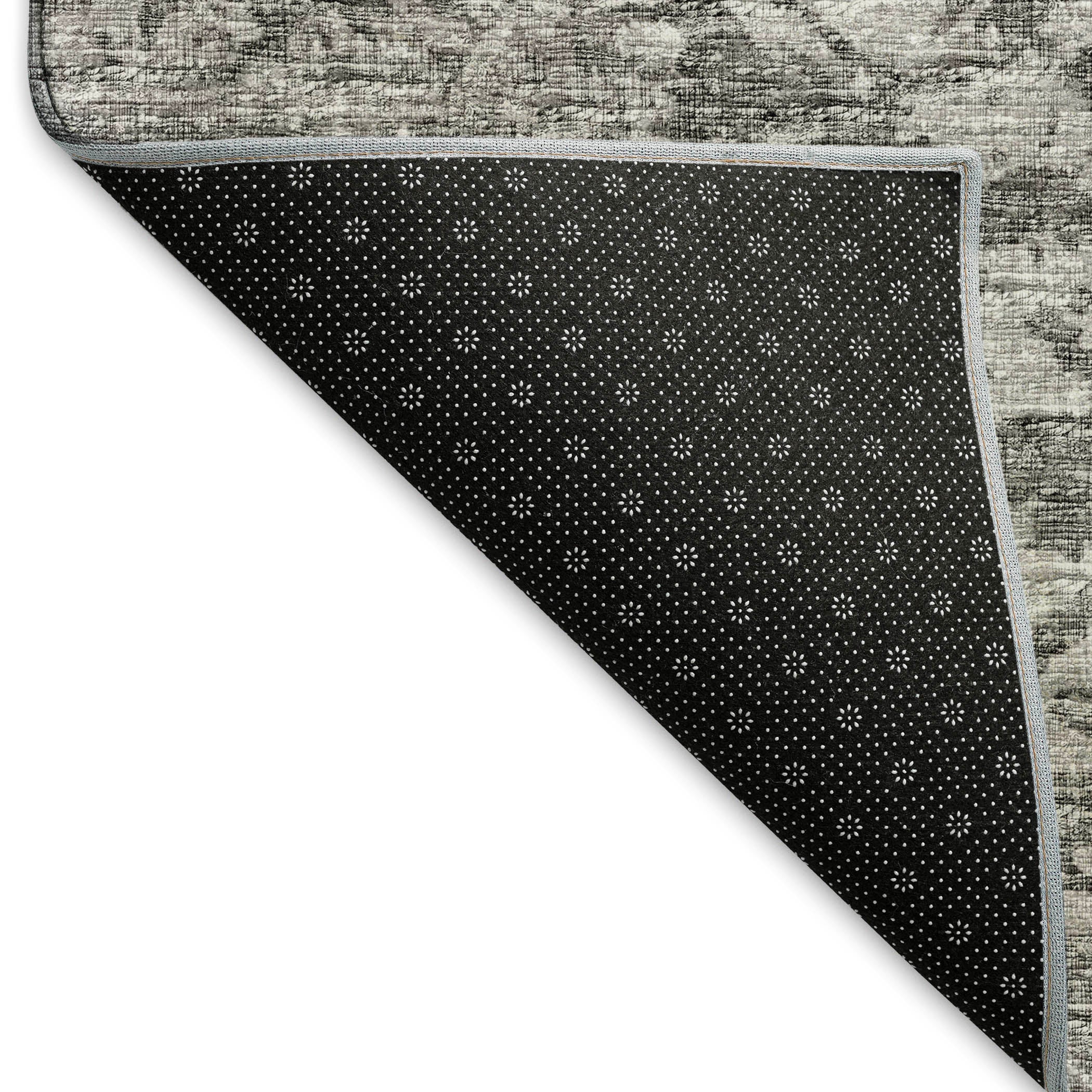 Ghent Machine Washable Traditional Charcoal Gray Rug 1'8" x 2'6" #shape_Rectangle