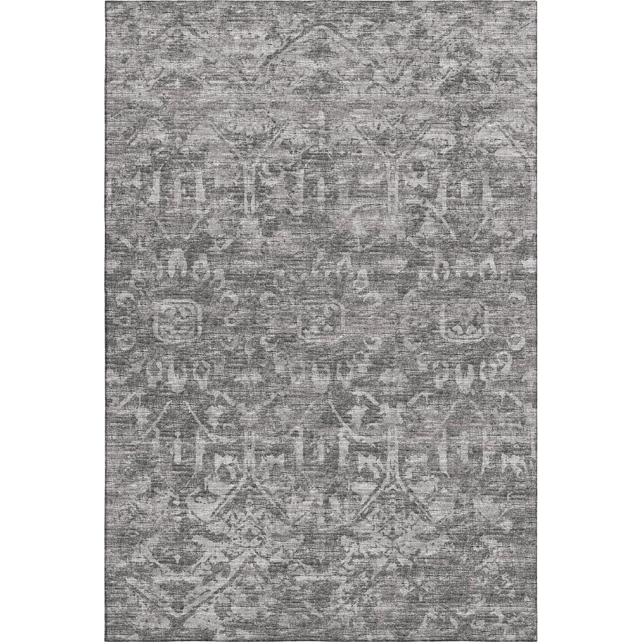 Ghent Machine Washable Traditional Charcoal Gray Rug 2'6" x 3'10" #shape_Rectangle