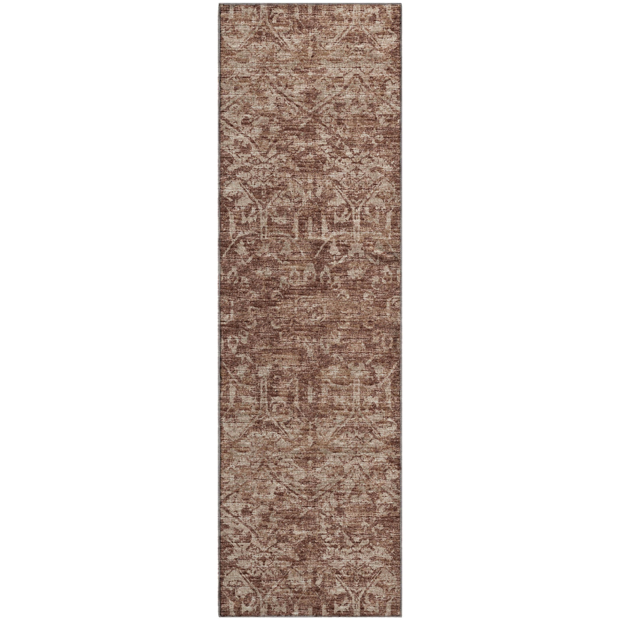 Ghent Machine Washable Traditional Chocolate Brown Rug 2'3" x 7'6" #shape_Runner