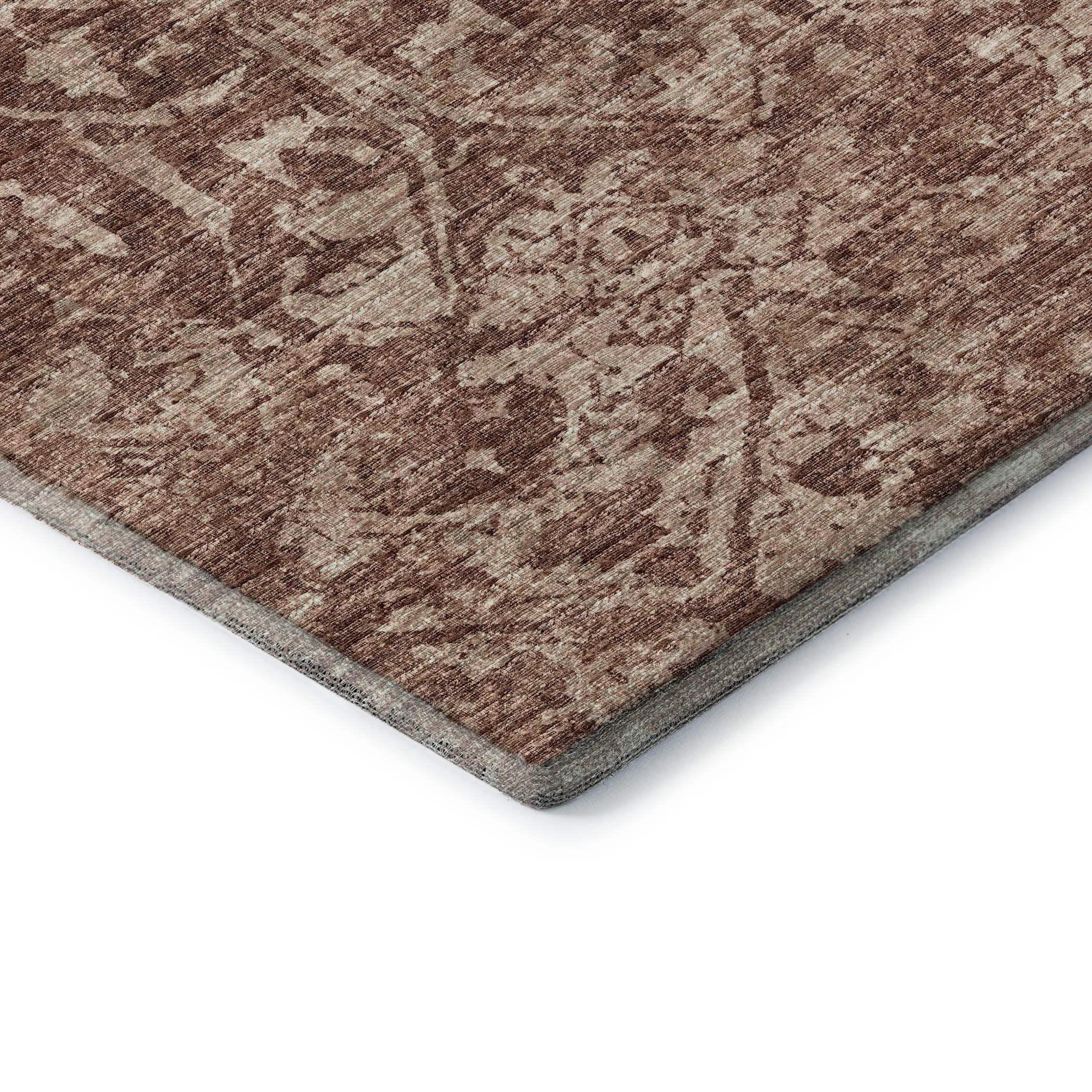 Ghent Machine Washable Traditional Chocolate Brown Rug 1'8" x 2'6" #shape_Rectangle
