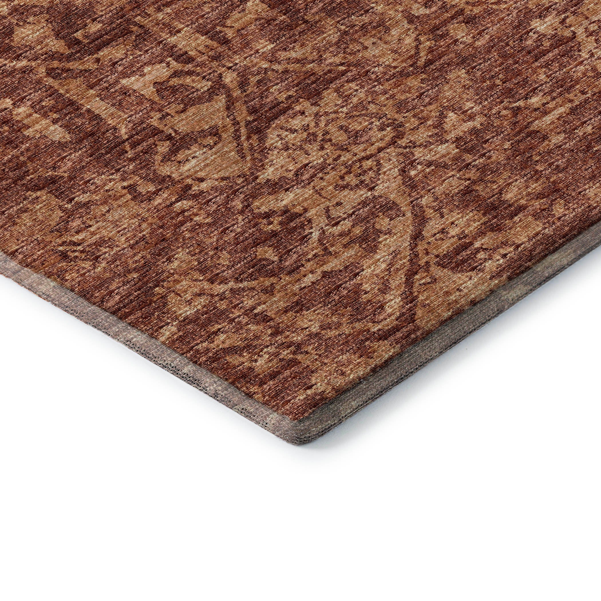 Ghent Machine Washable Traditional Clay Orange Rug 1'8" x 2'6" #shape_Rectangle