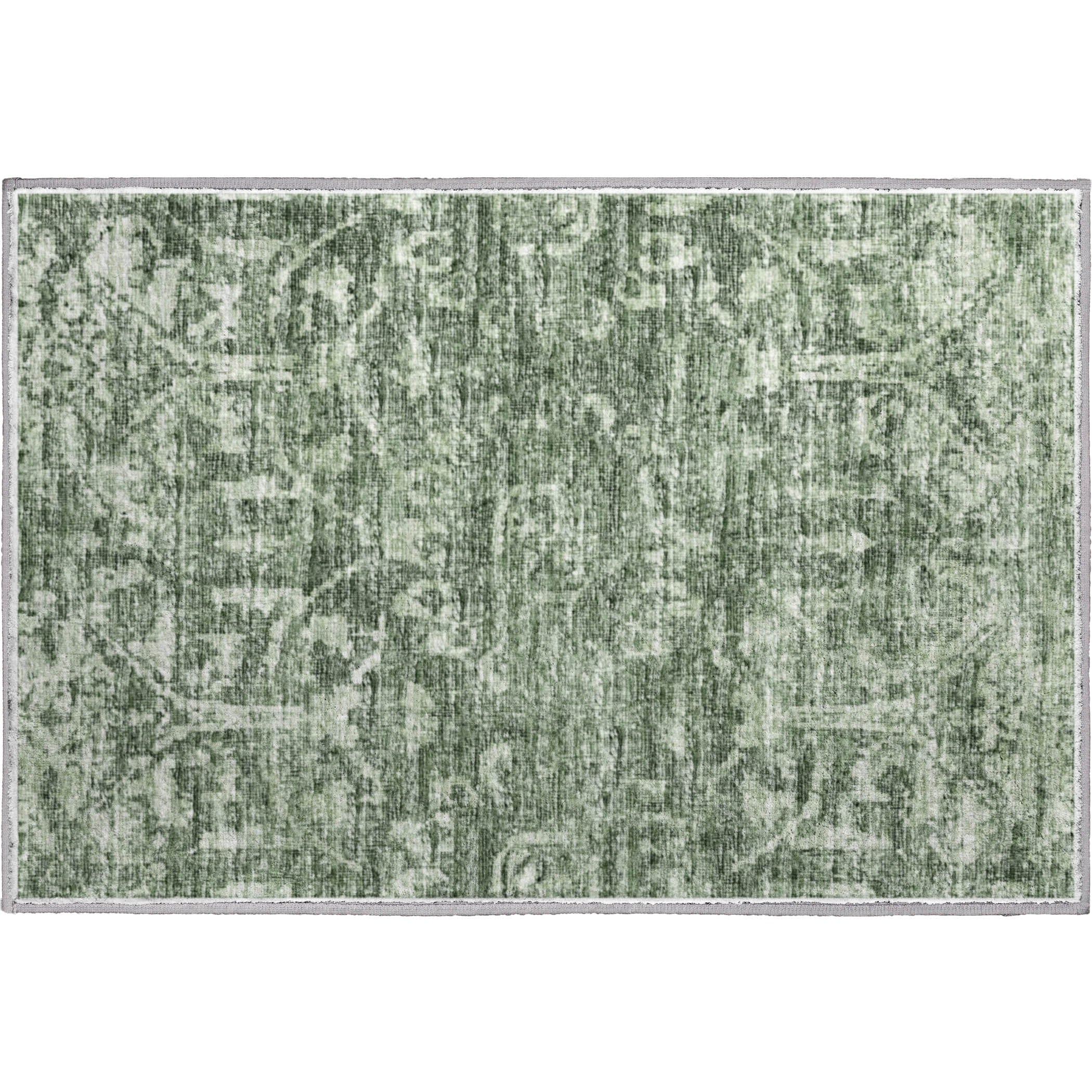 Ghent Machine Washable Traditional Green Rug 1'8" x 2'6" #shape_Rectangle